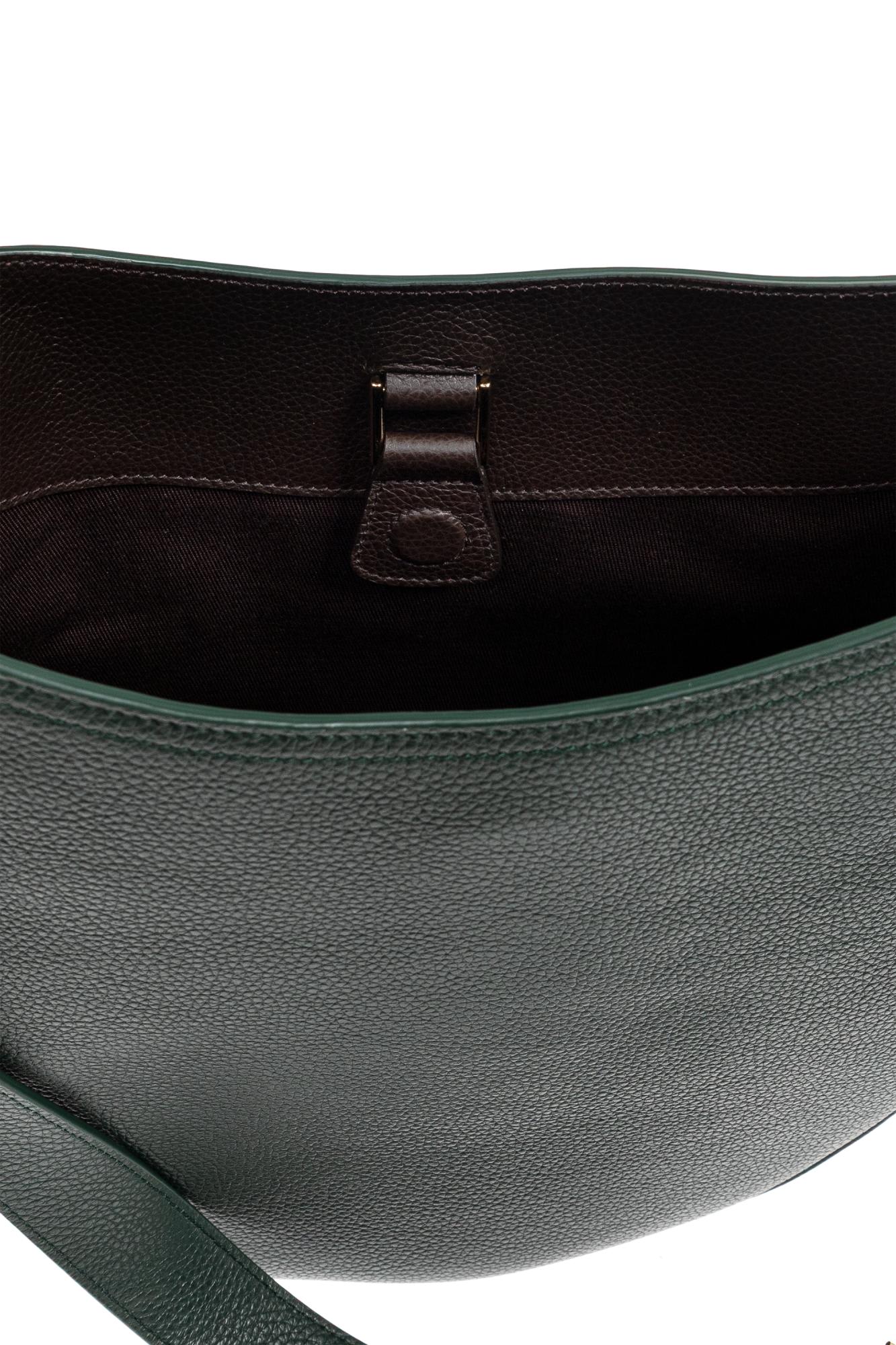 Ferragamo Medium Hobo North-south Leather Shoulder Bag In Green