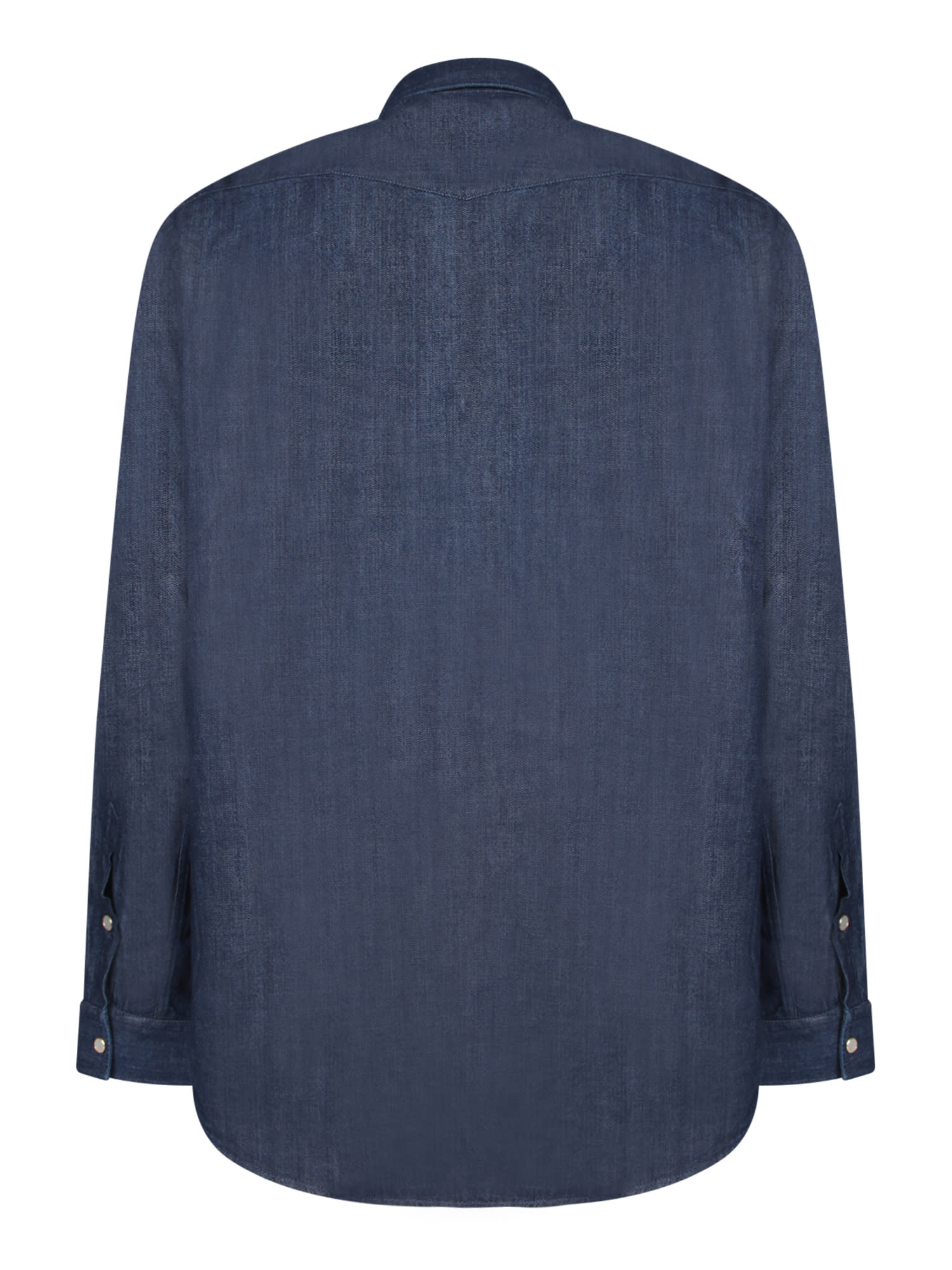 Shop Lardini Blue Denim Texan Shirt