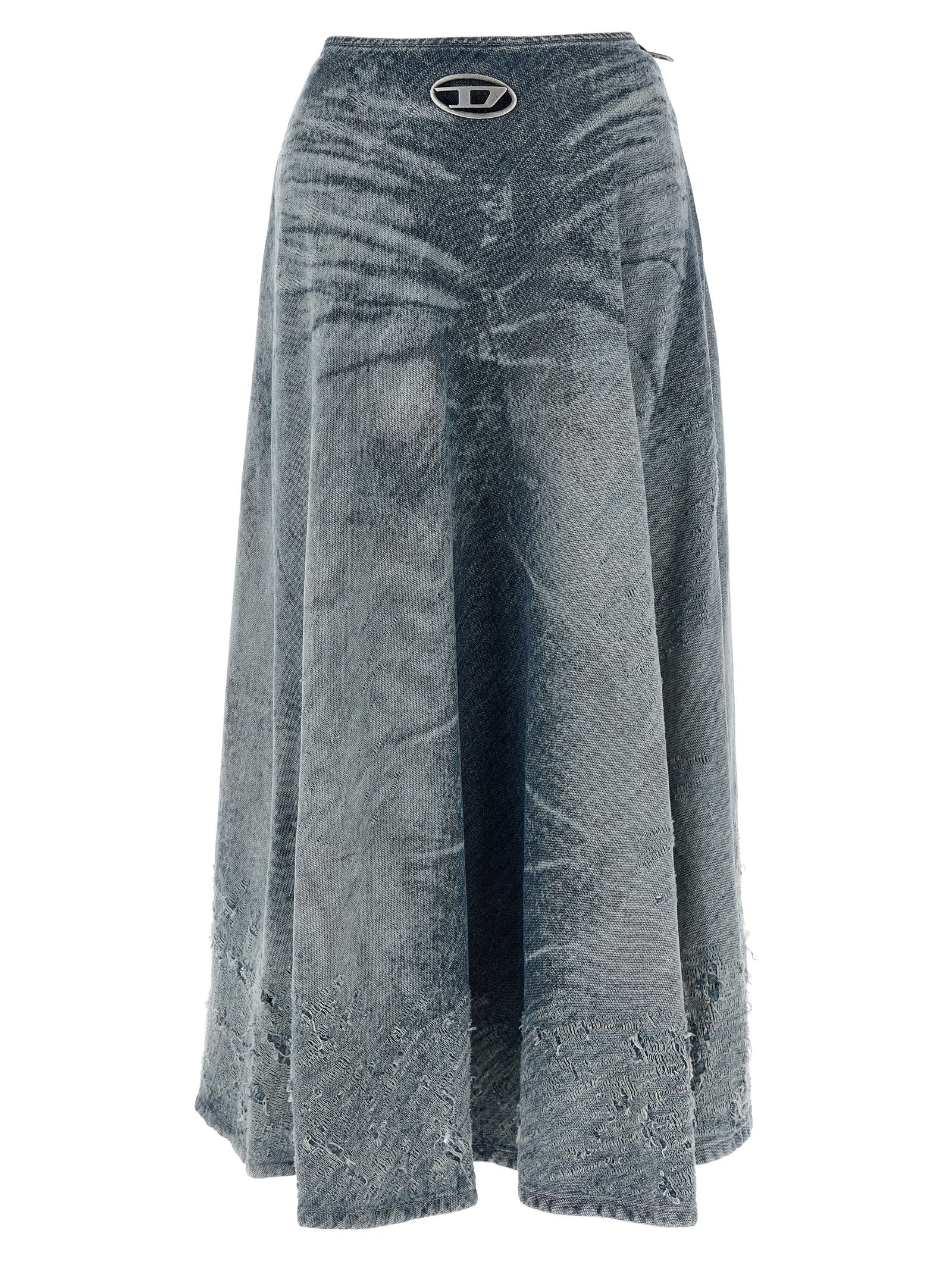 Diesel High Waist Distressed Skirt Collection In Gray