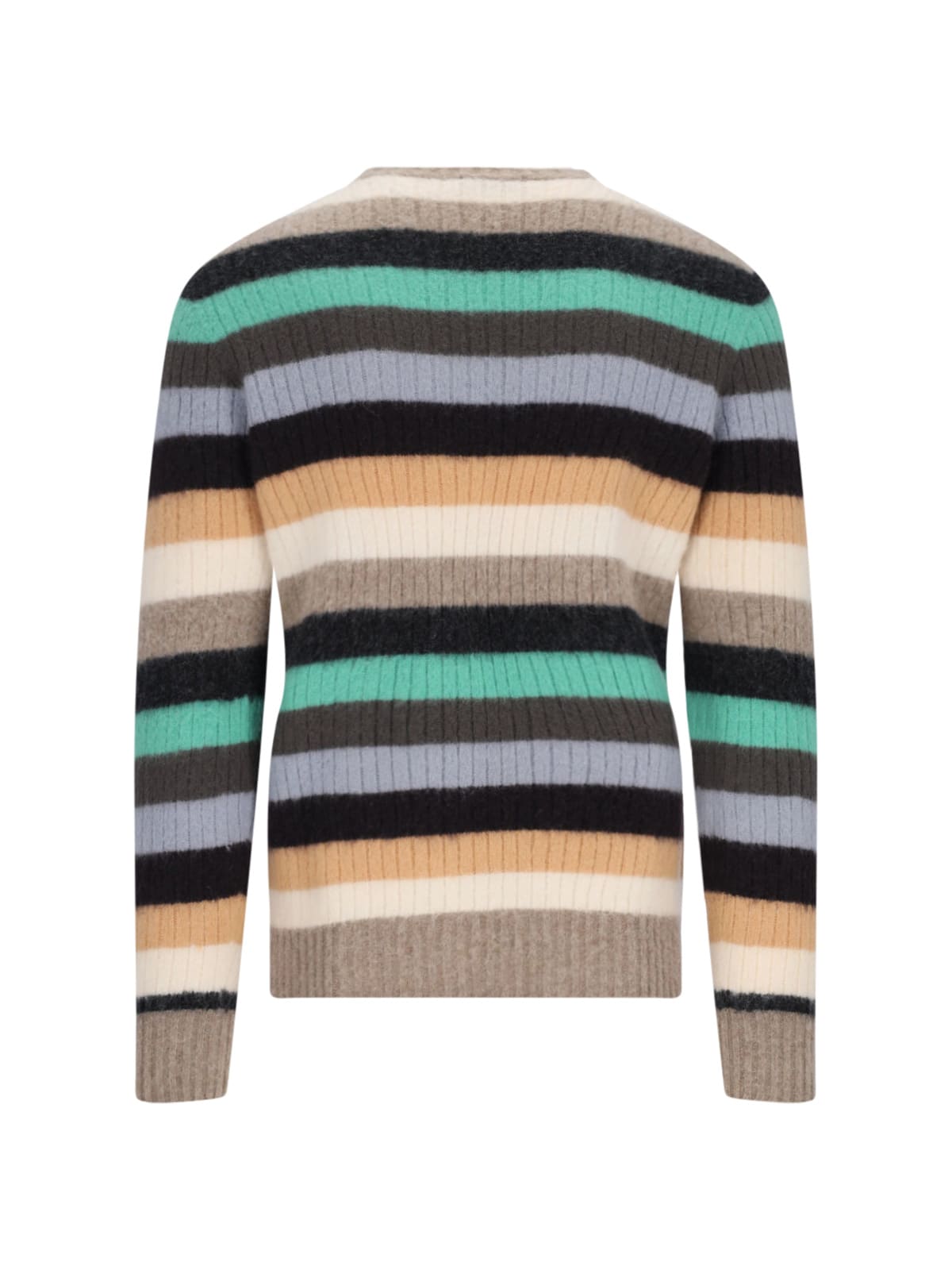 Drumohr Ribbed Striped Crewneck Sweater In Multicolor