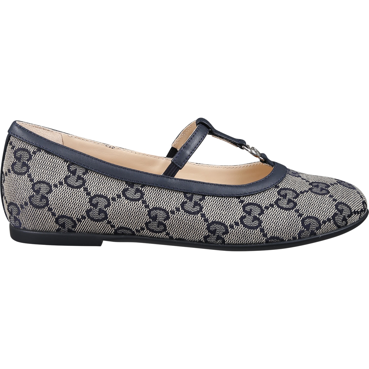 Shop Gucci Blue Ballerinas For Girl With Double G