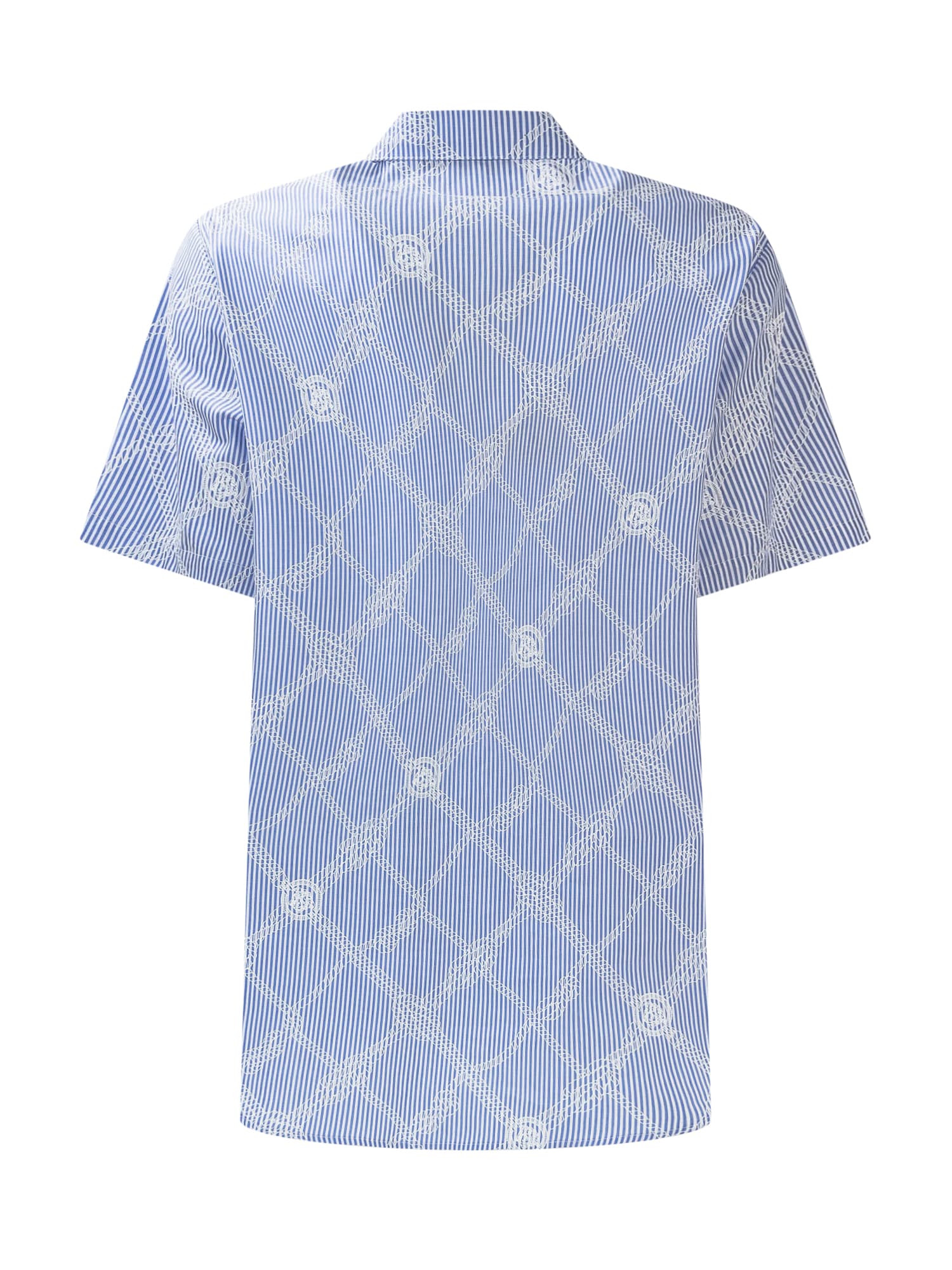 Shop Young Versace Nautical Medusa Shirt In Bianco-celeste