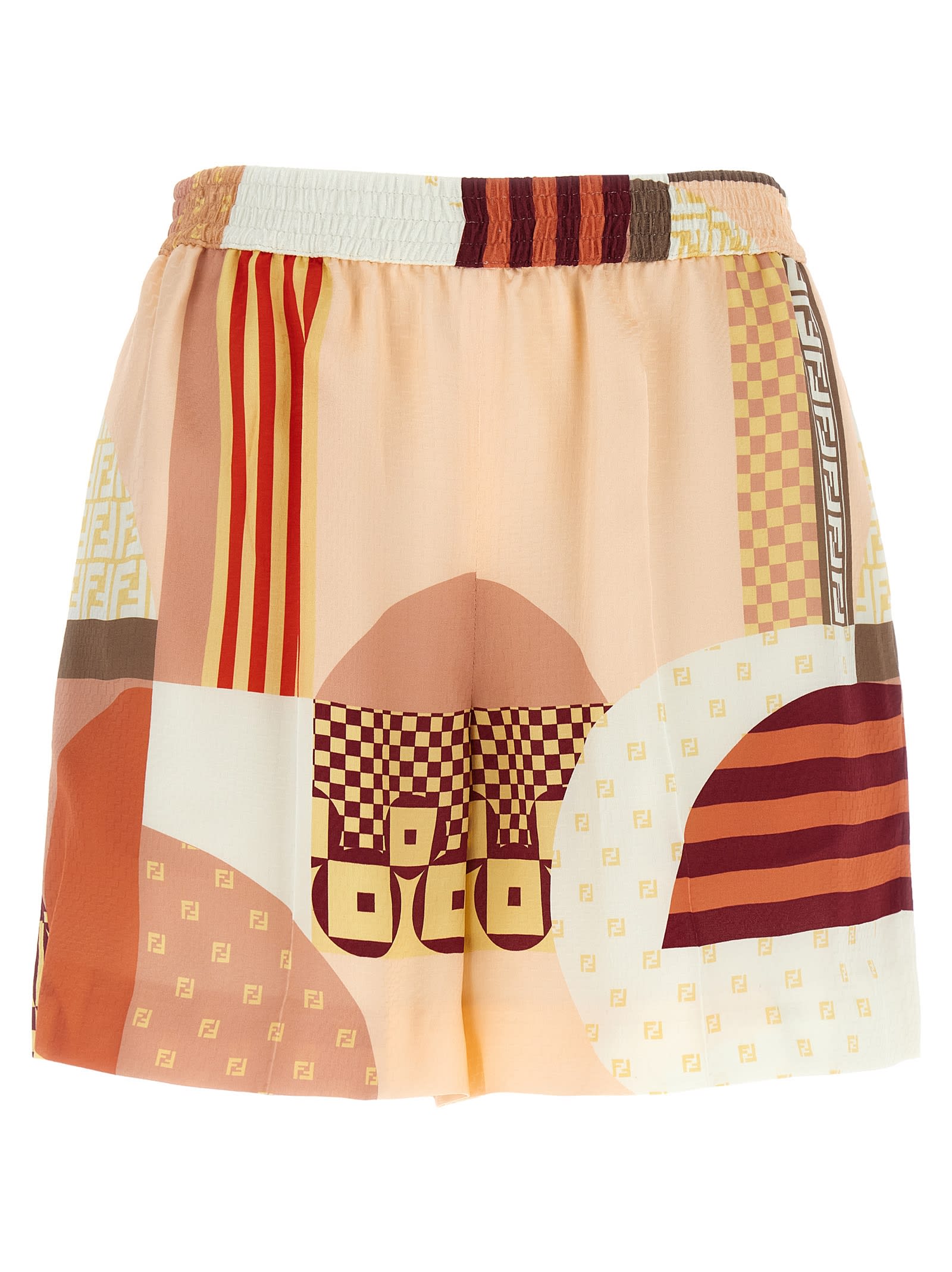 Fendi Patchwork Silk Shorts