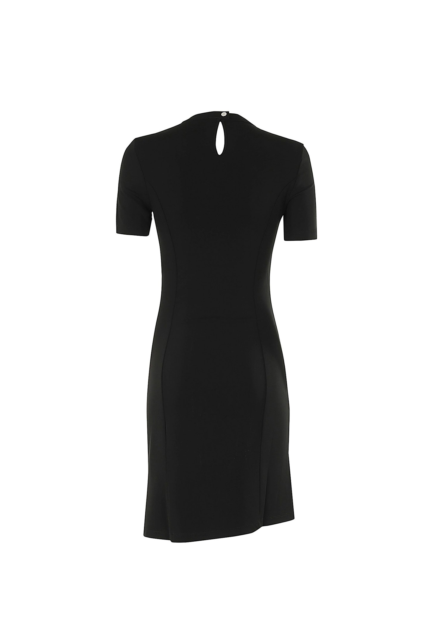Rabanne Side Snap Ruched Asymmetric Minidress In Black