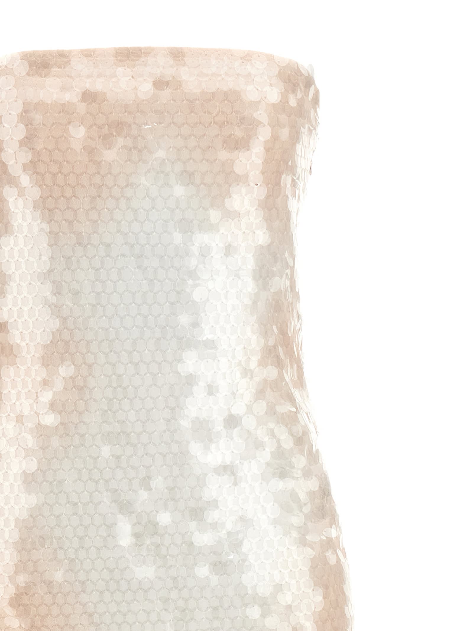 Sportmax Strapless Sequin Embellished Midi Dress In Pink