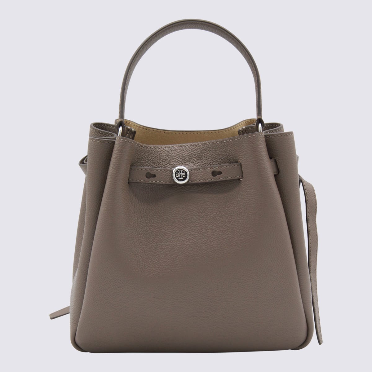 Tory Burch Small Romy Leather Bucket Bag In Brown