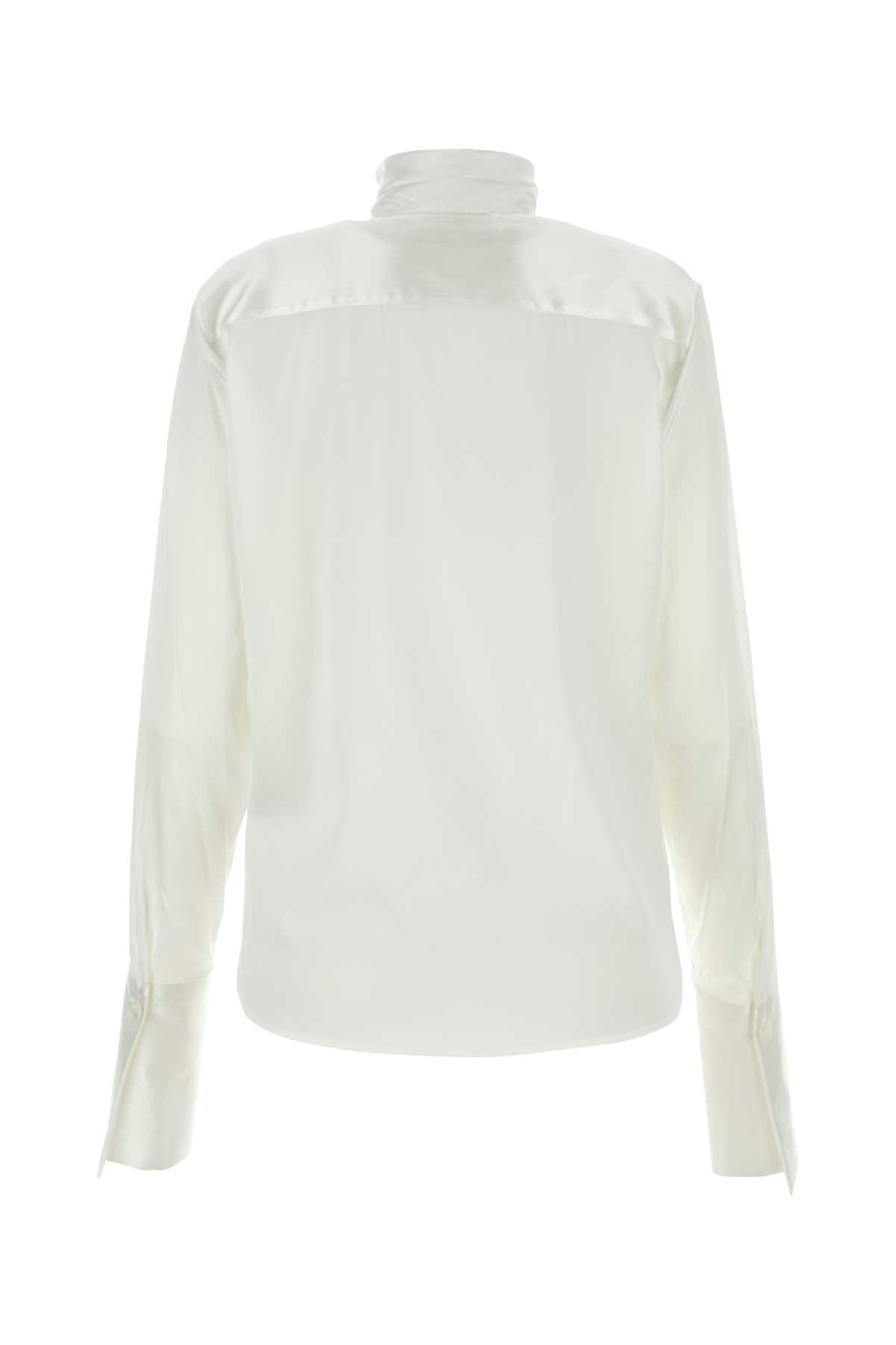 ERMANNO SCERVINO WHITE STRETCH SATIN SHIRT 