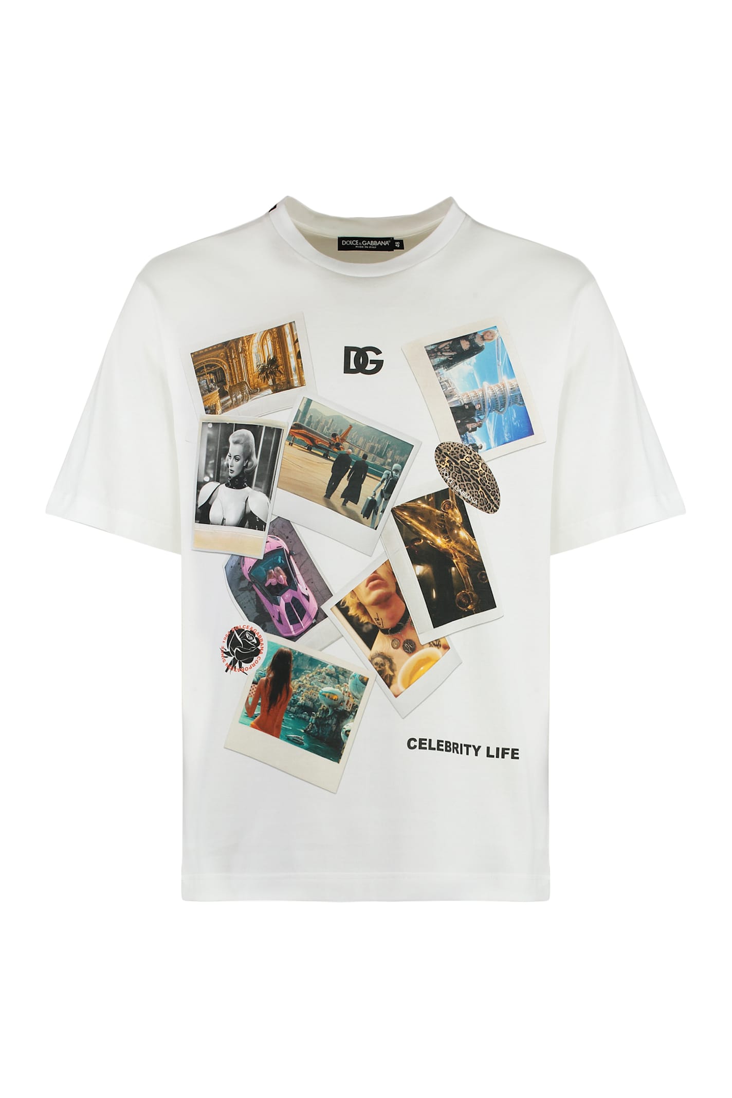 Dolce & Gabbana White Postcard Print Cotton T-shirt In White