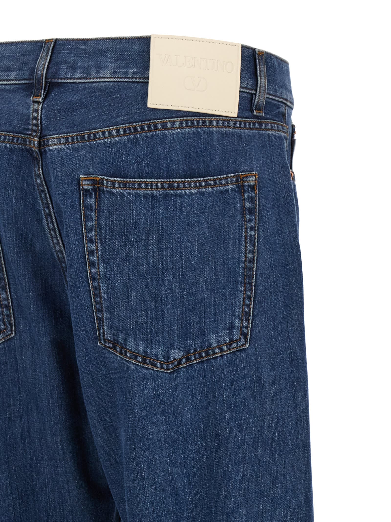 Shop Valentino Denim Jeans In Blue