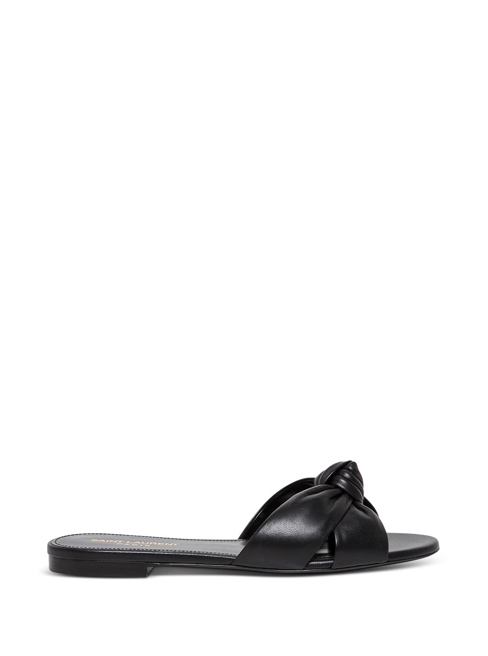 Saint Laurent Bianca Leather Flat Sandals