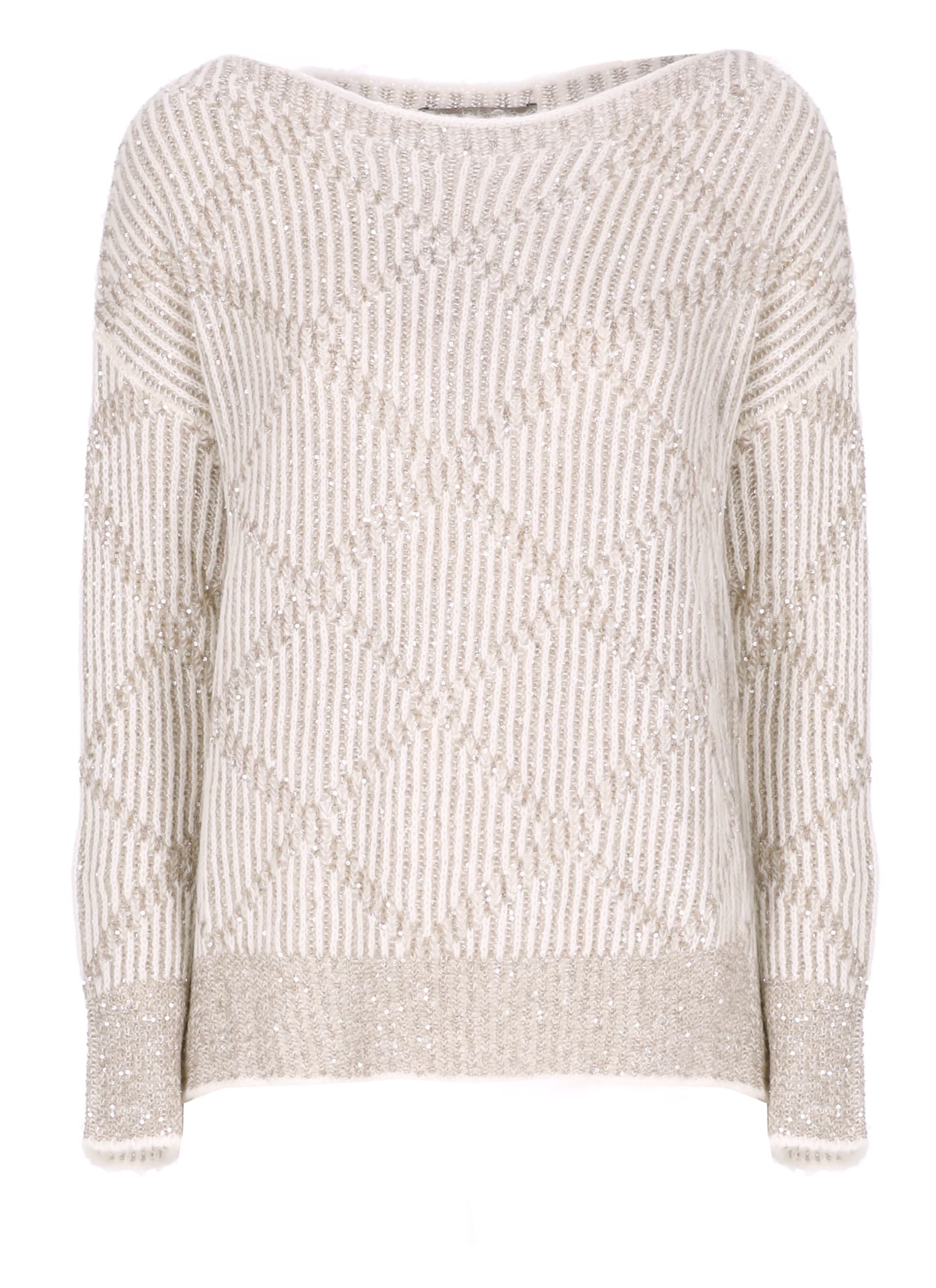 D Exterior Sweater With Paillettes In Neutral