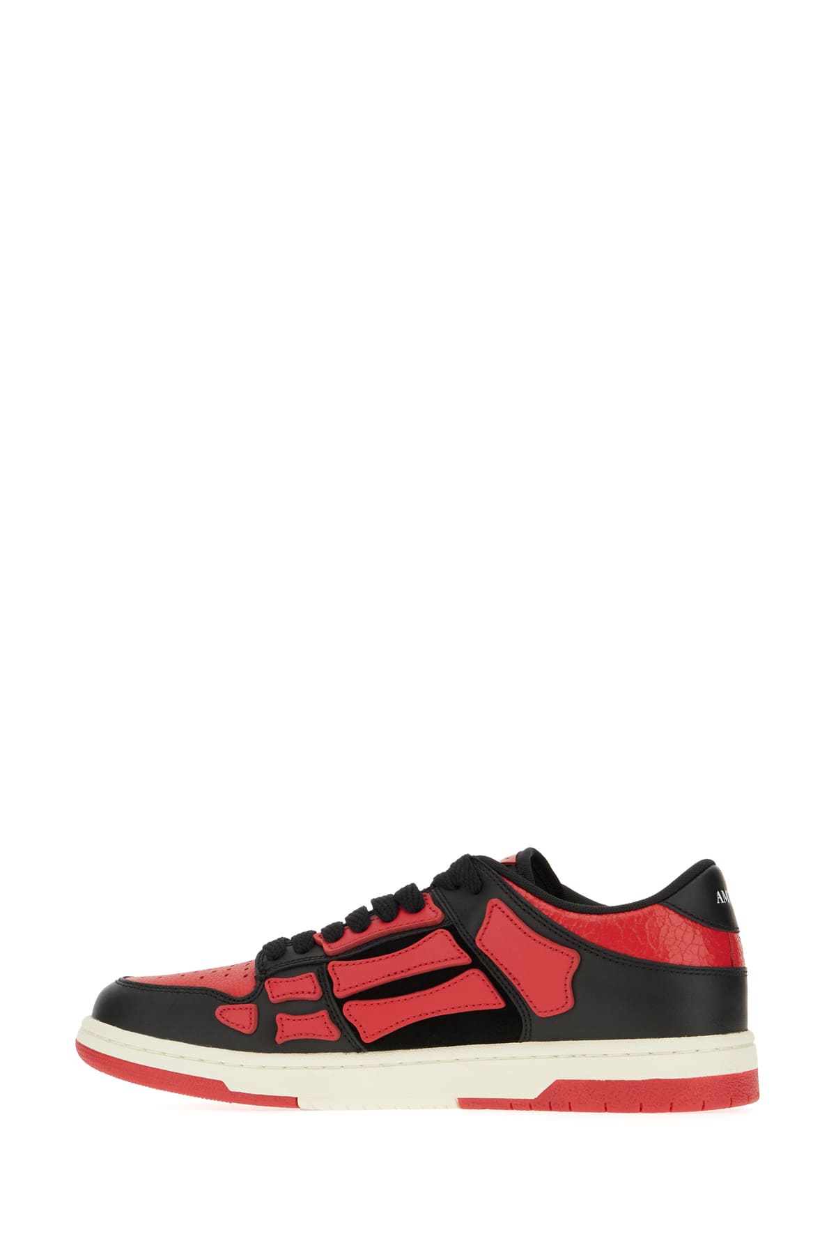 Shop Amiri Two-tone Leather Skel Top Sneakers In Varsity Red
