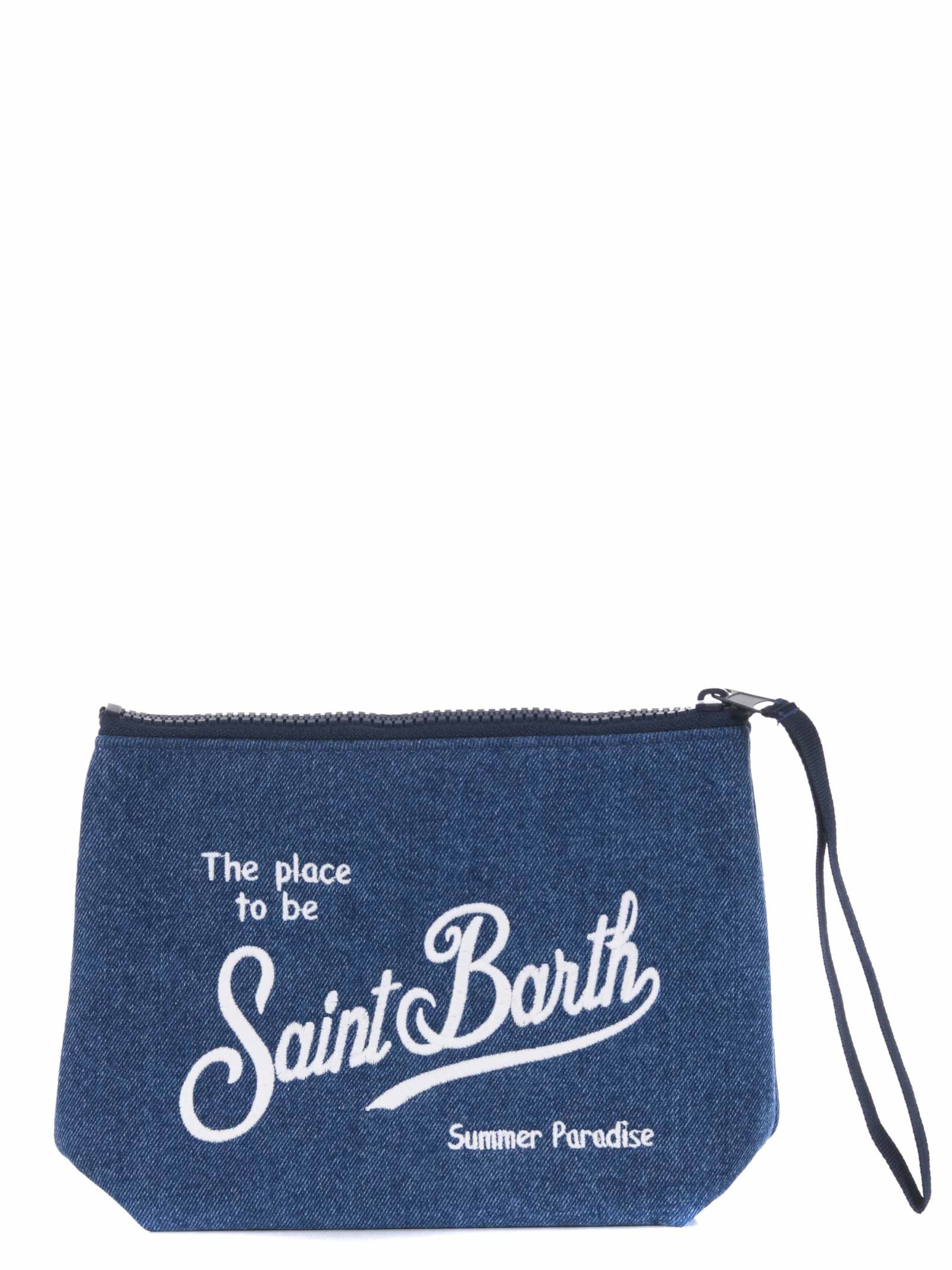 Shop Mc2 Saint Barth Clutch Bag In Denim Blu