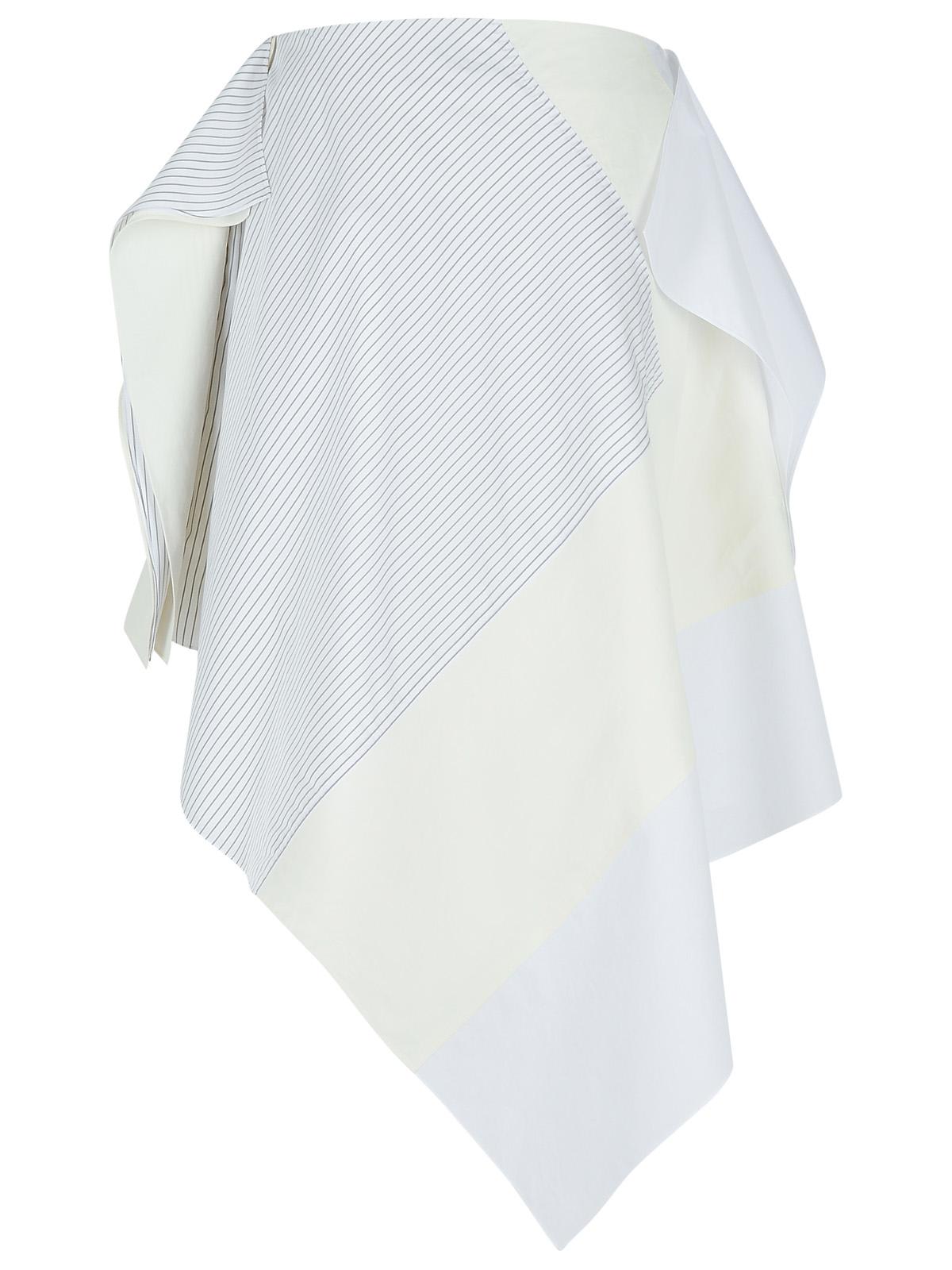 Jw Anderson Cotton Skirt With Patchwork Striped Layers In Grey