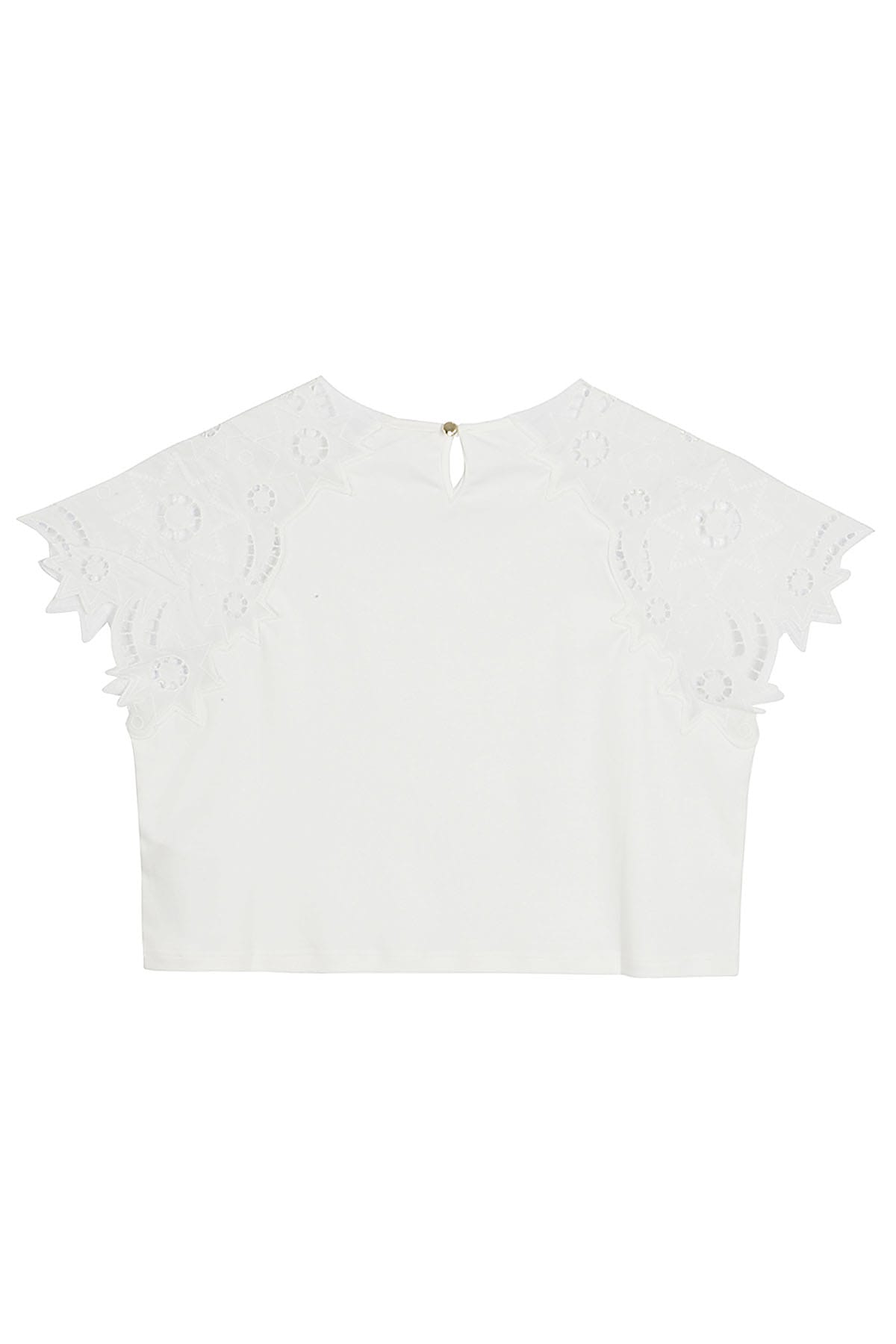 Chloé Embroidered Cotton T-shirt In Bianco Sporco