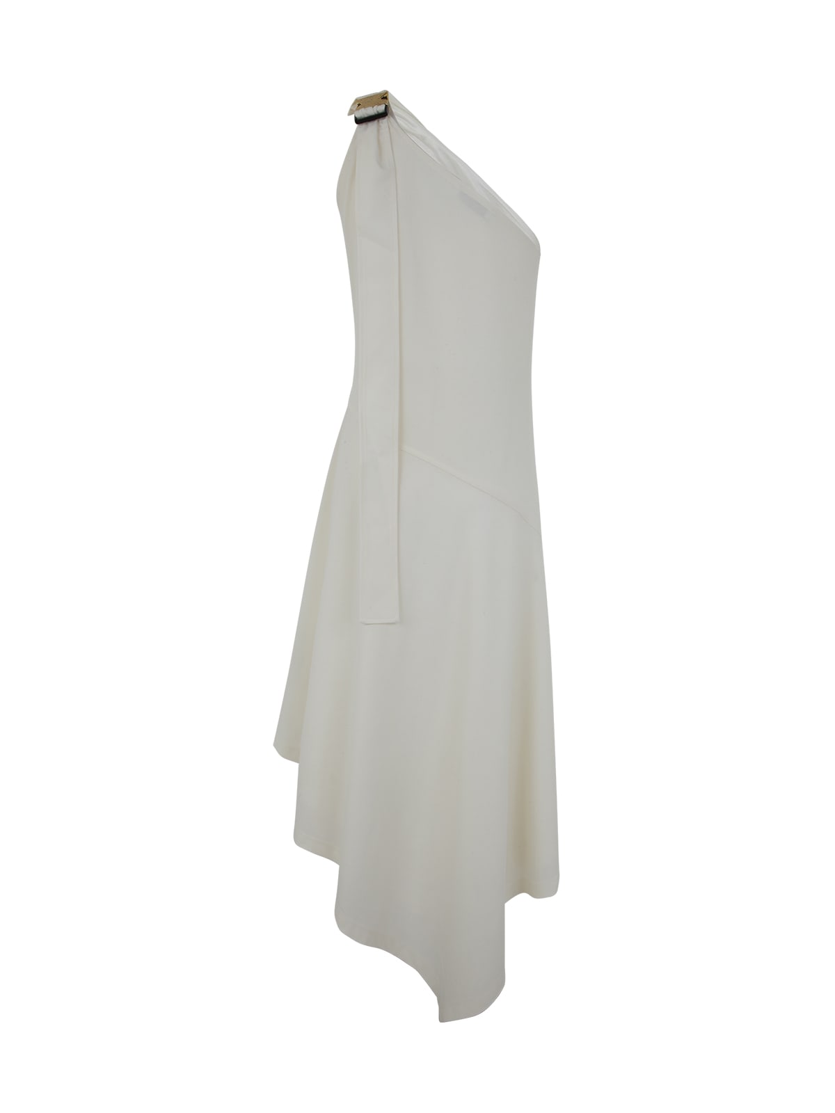 Shop Jw Anderson One Shoulder Buckle Dress In White