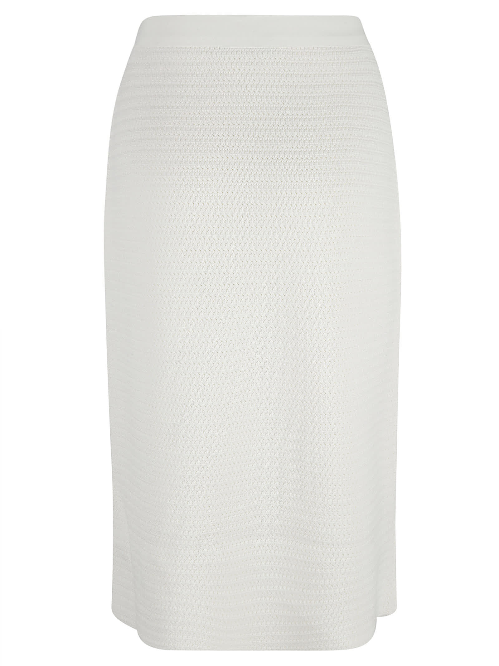 Shop Fabiana Filippi Knitted Skirt In White