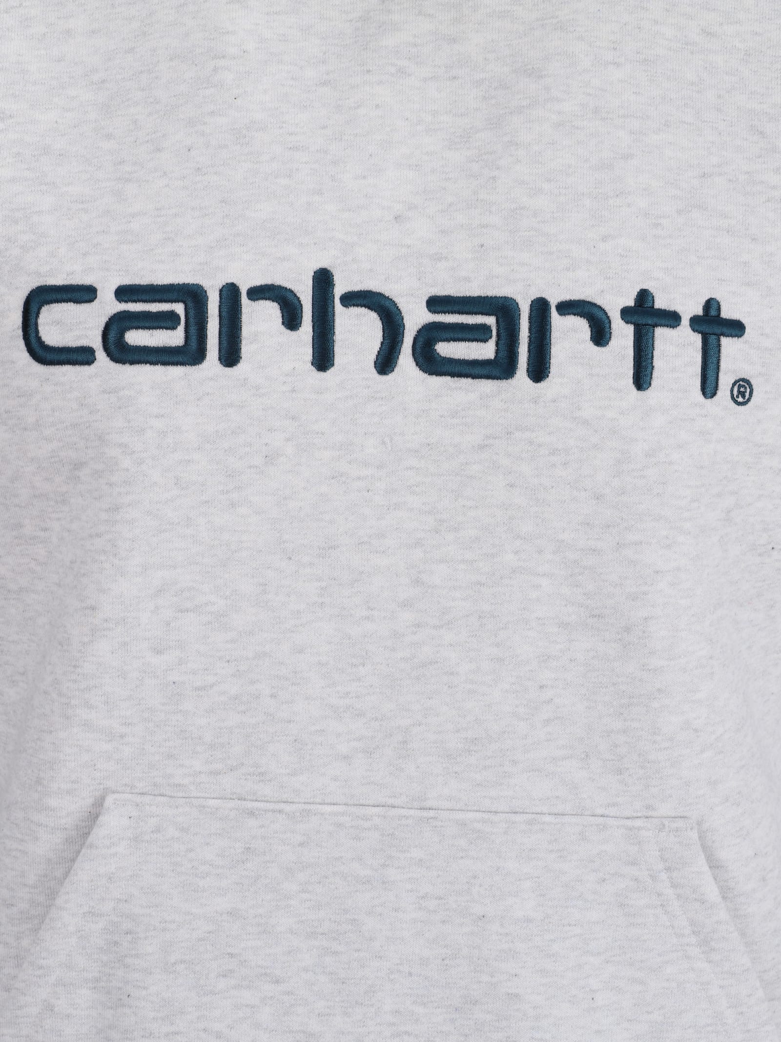 Shop Carhartt Hoodie In Ash Heather / Duck Blue