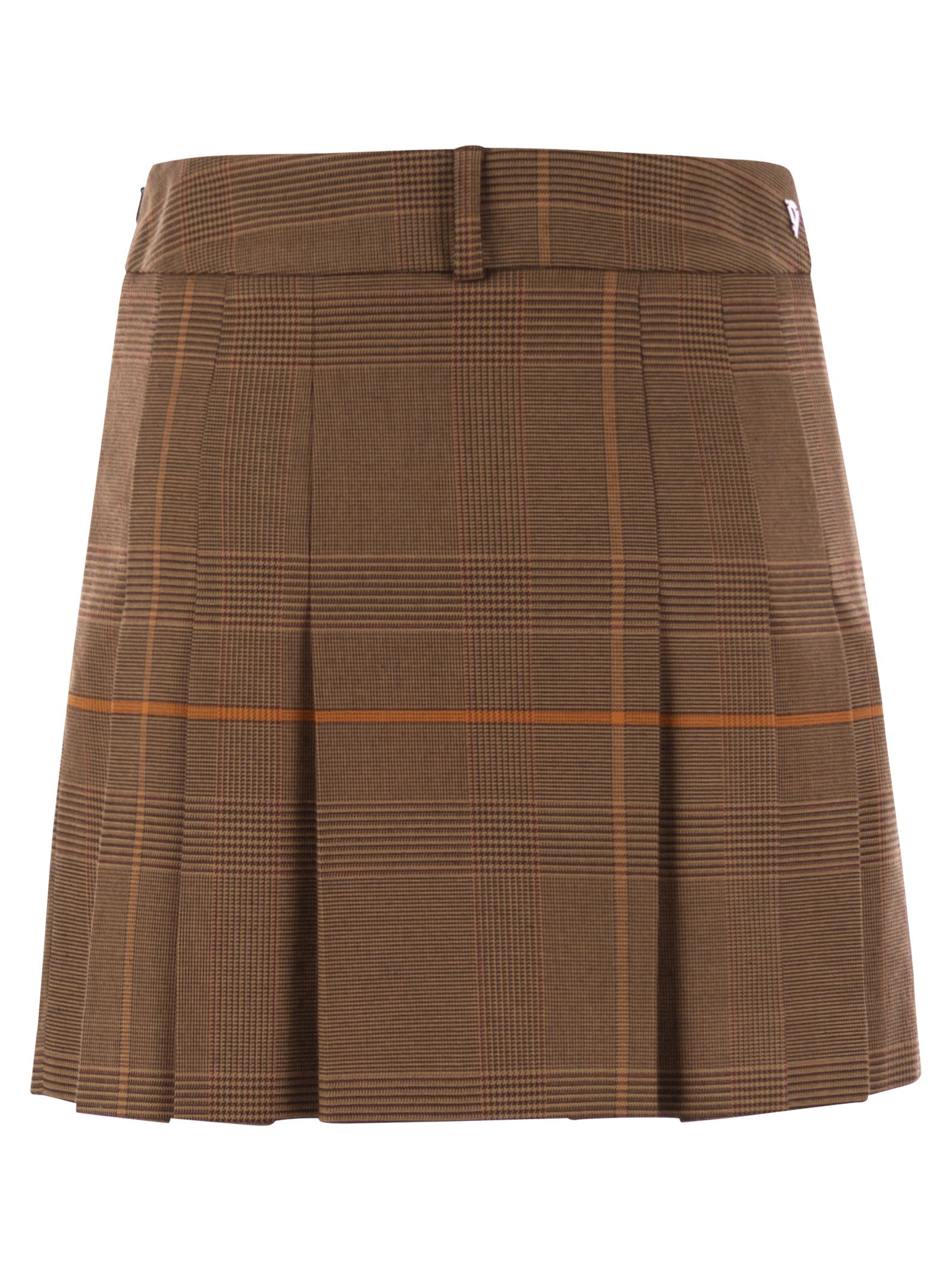 Dondup Prince Of Wales Mini Skirt In Brown