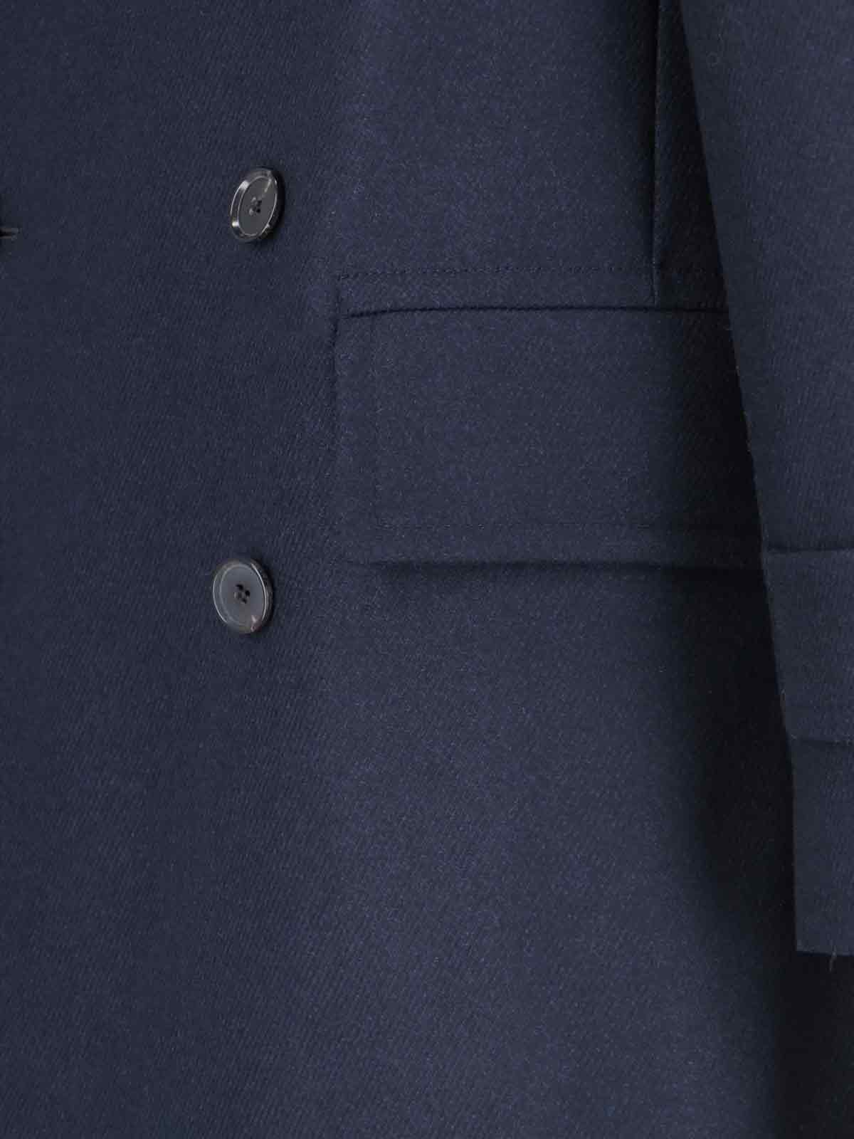 Shop Caruso Corsaro Double-breasted Coat In Blue