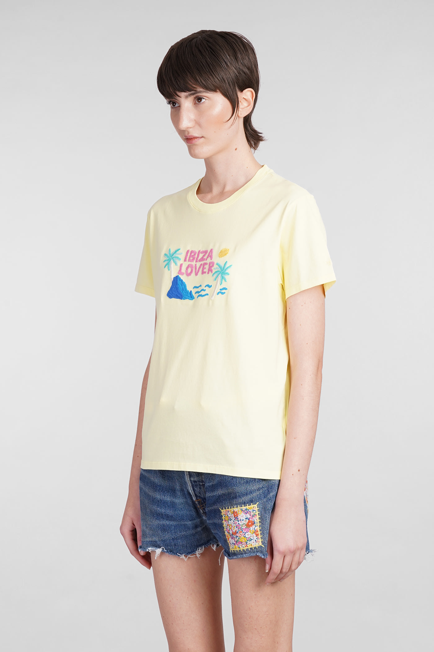 Shop Mc2 Saint Barth Emilie T-shirt In Yellow Cotton