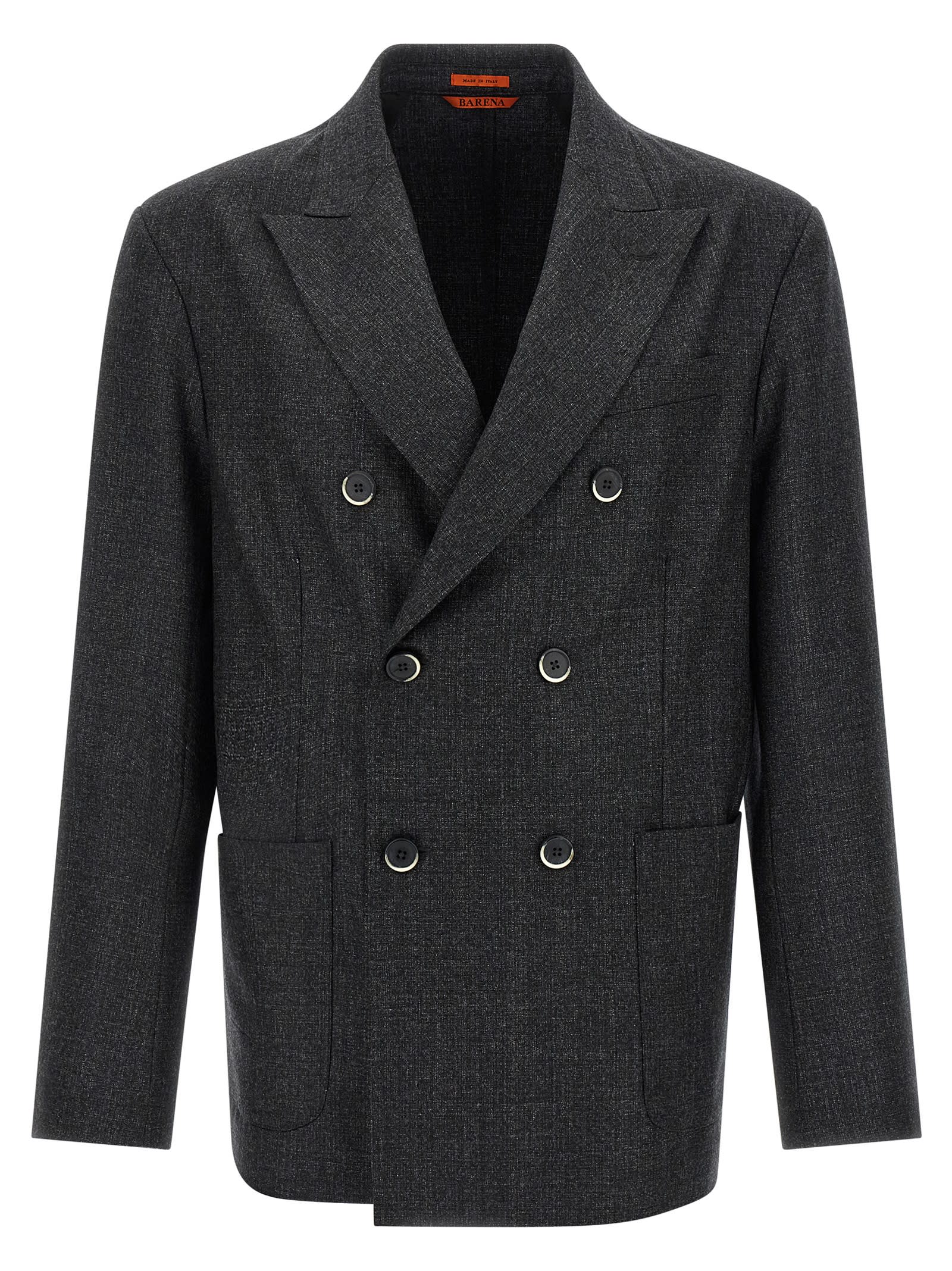 Barena Venezia Double Breasted Long Sleeve Blazer In Gray