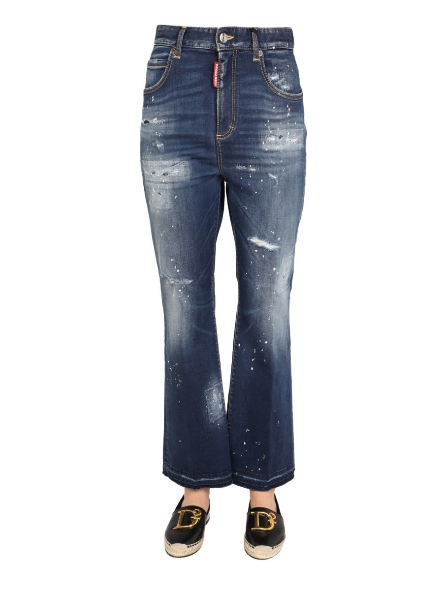 Dsquared2 Jeans Wide Leg In Blue