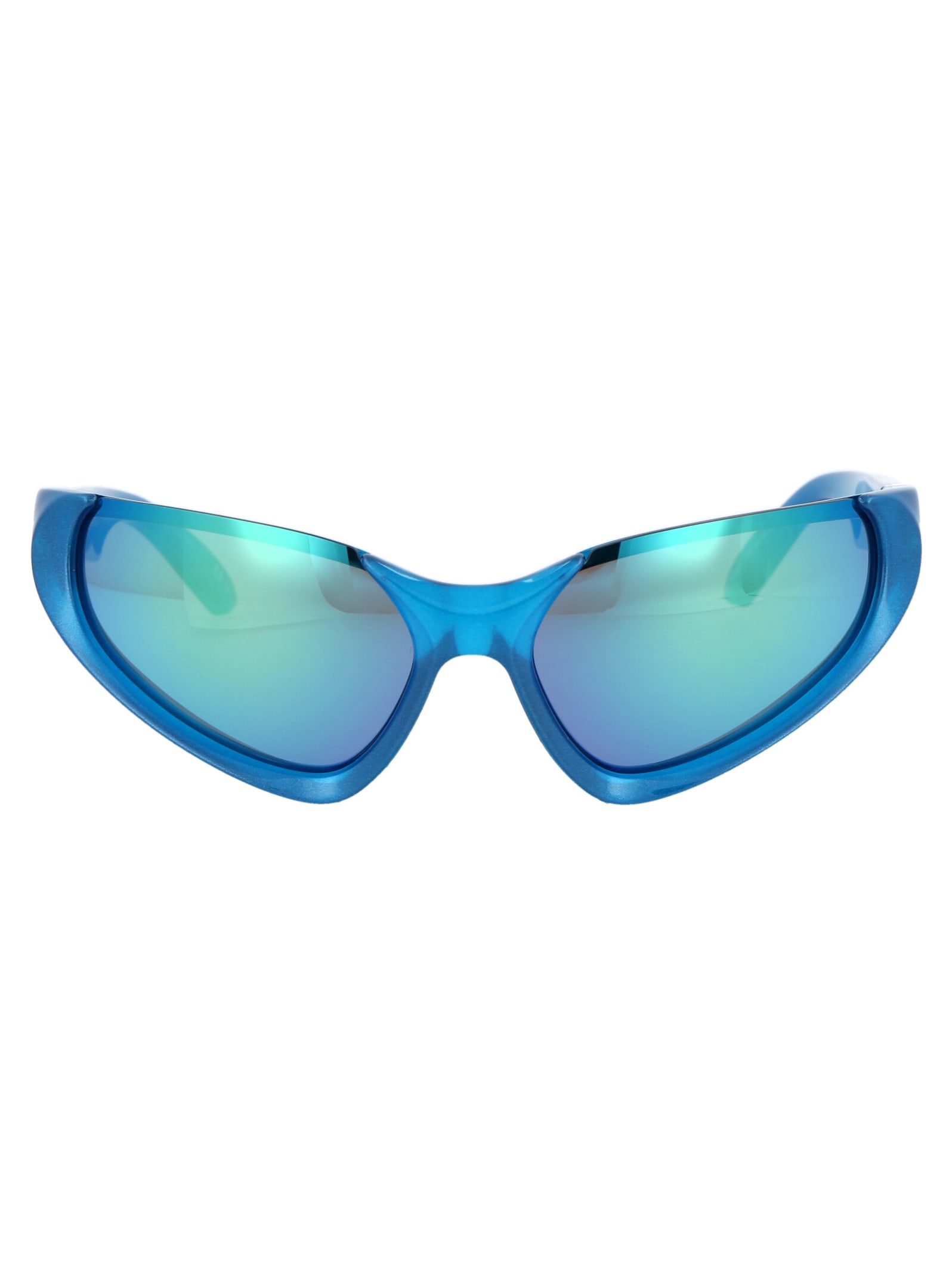 Shop Balenciaga Bb0202s Sunglasses In 003 Light Blue Light Blue Green