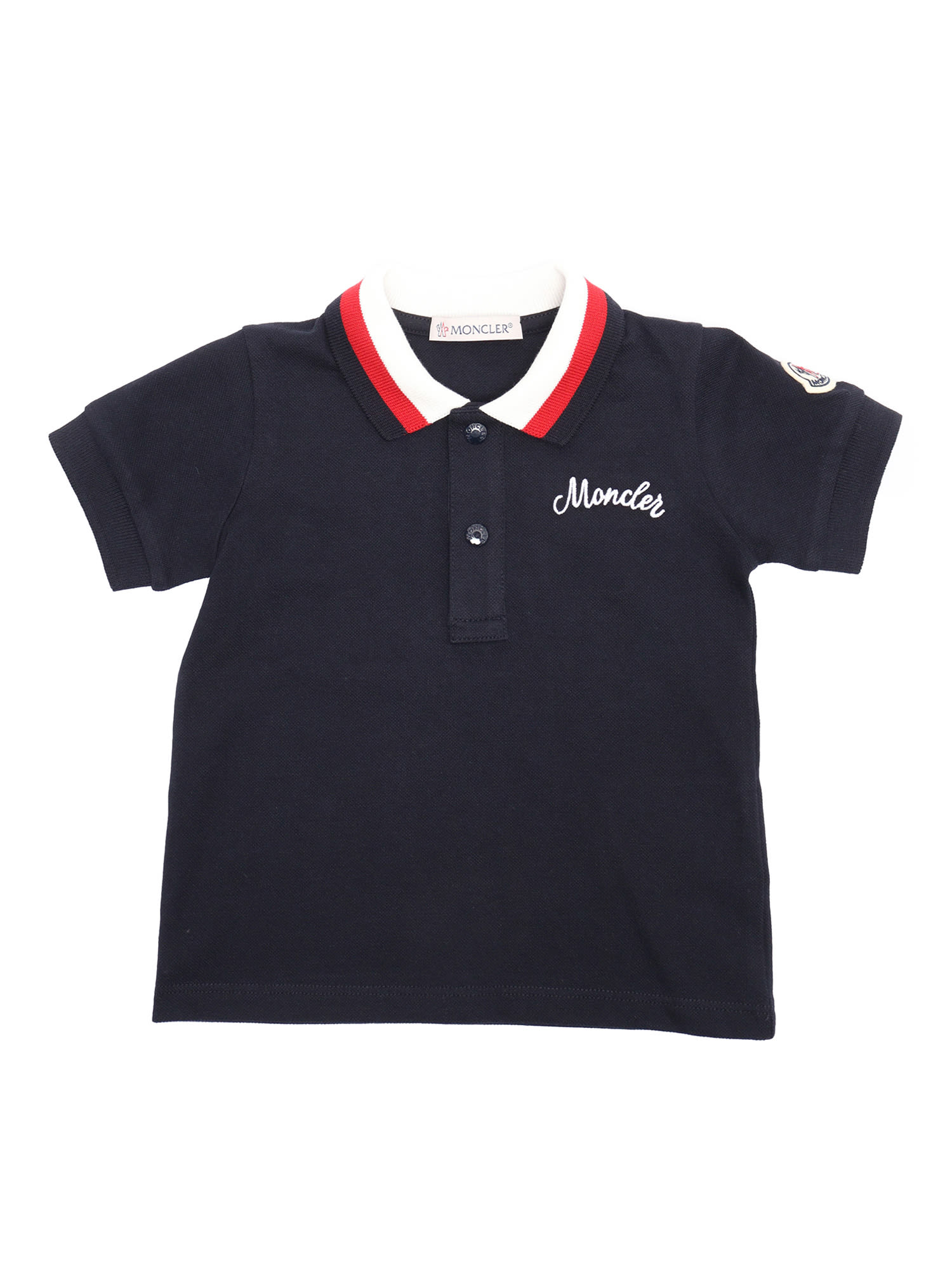 Moncler Ss Polo In Blue