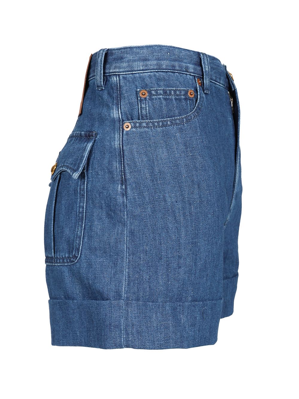 Valentino Denim Shorts With Back Pockets And Belt Loops In Blue