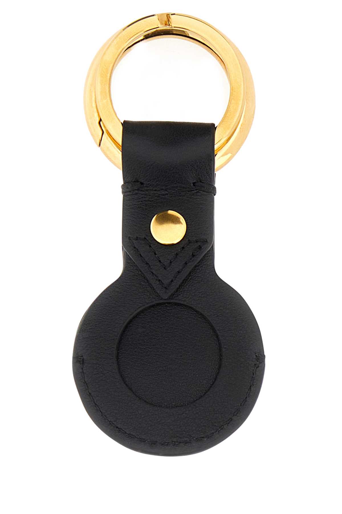 Shop Versace Black Leather Keyring In Nerorover