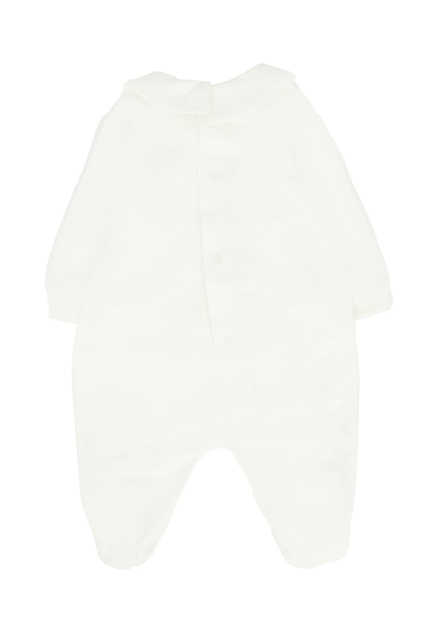 Moschino Ivory Babygrow For Babykids With Teddy Bear In White