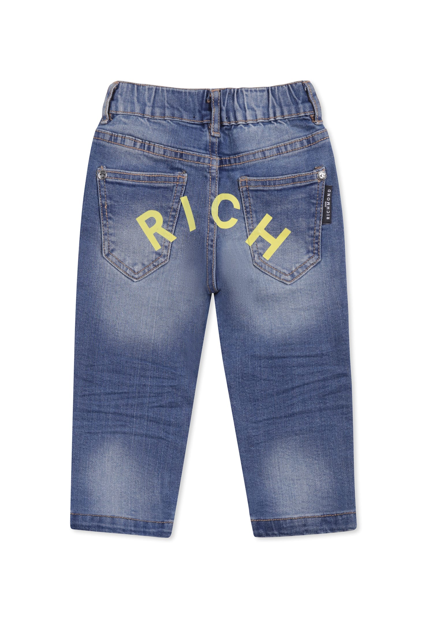Richmond Denim Jeans For Baby Boy With Logo In Denim