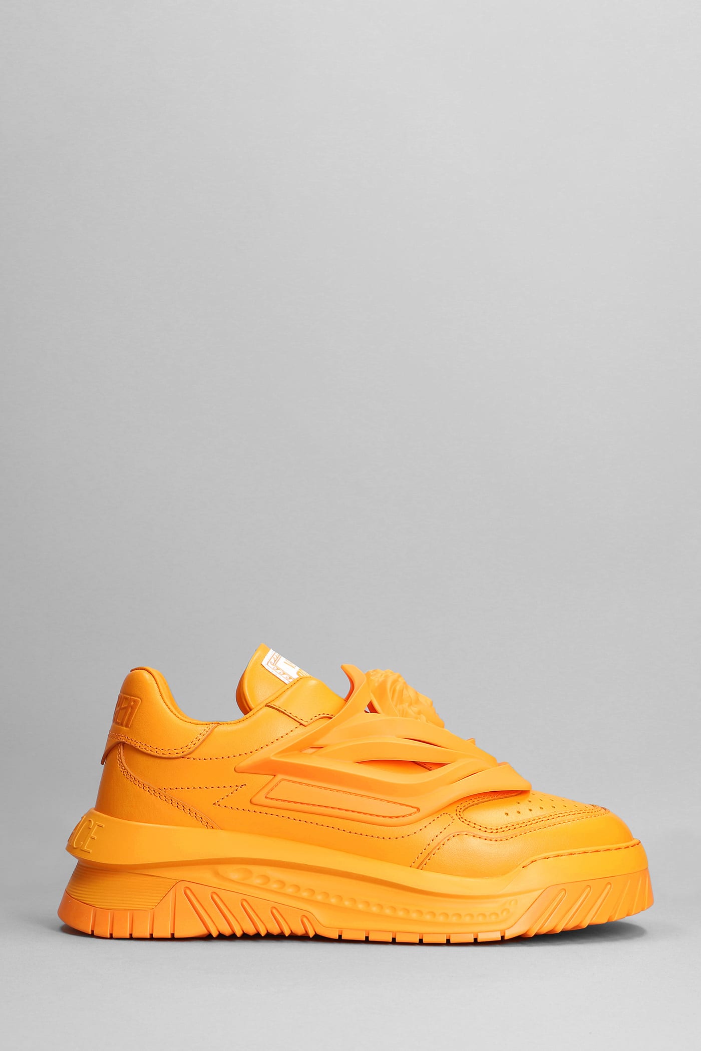 Versace Odissea Sneakers In Orange Leather