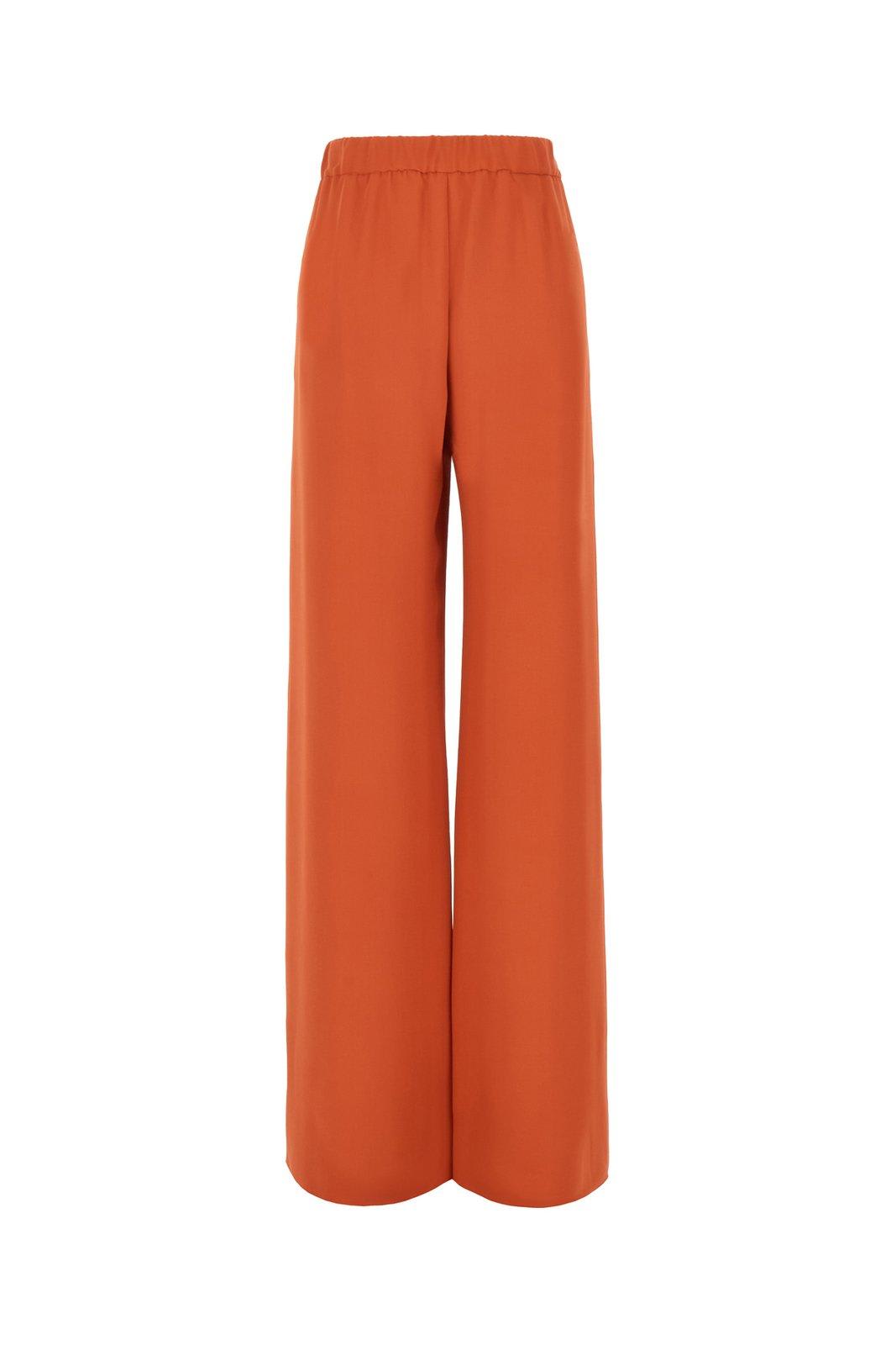 Shop Valentino High Waist Wide Leg Trousers In Orange