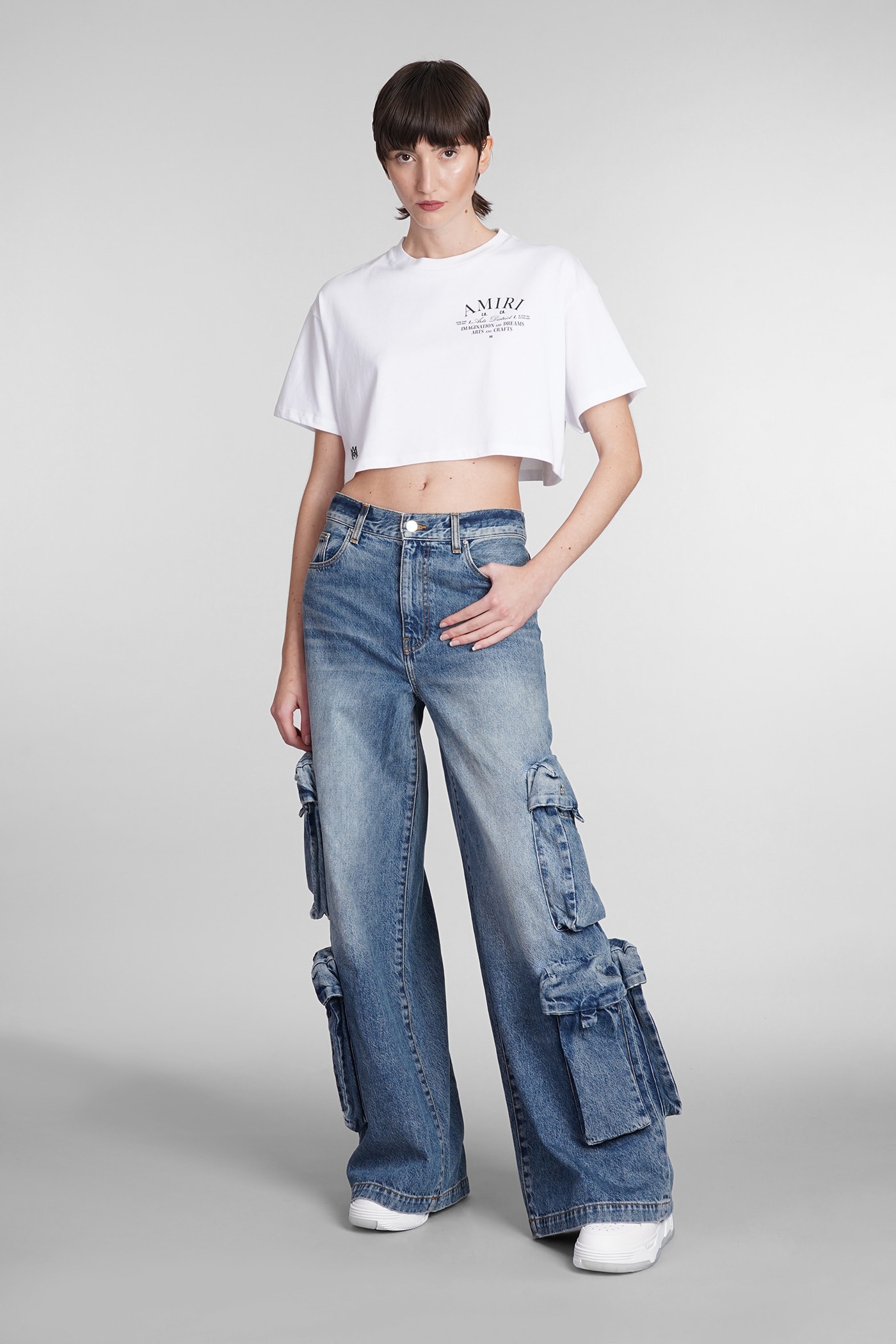 Shop Amiri Baggy Cargo Jeans In River Indigo
