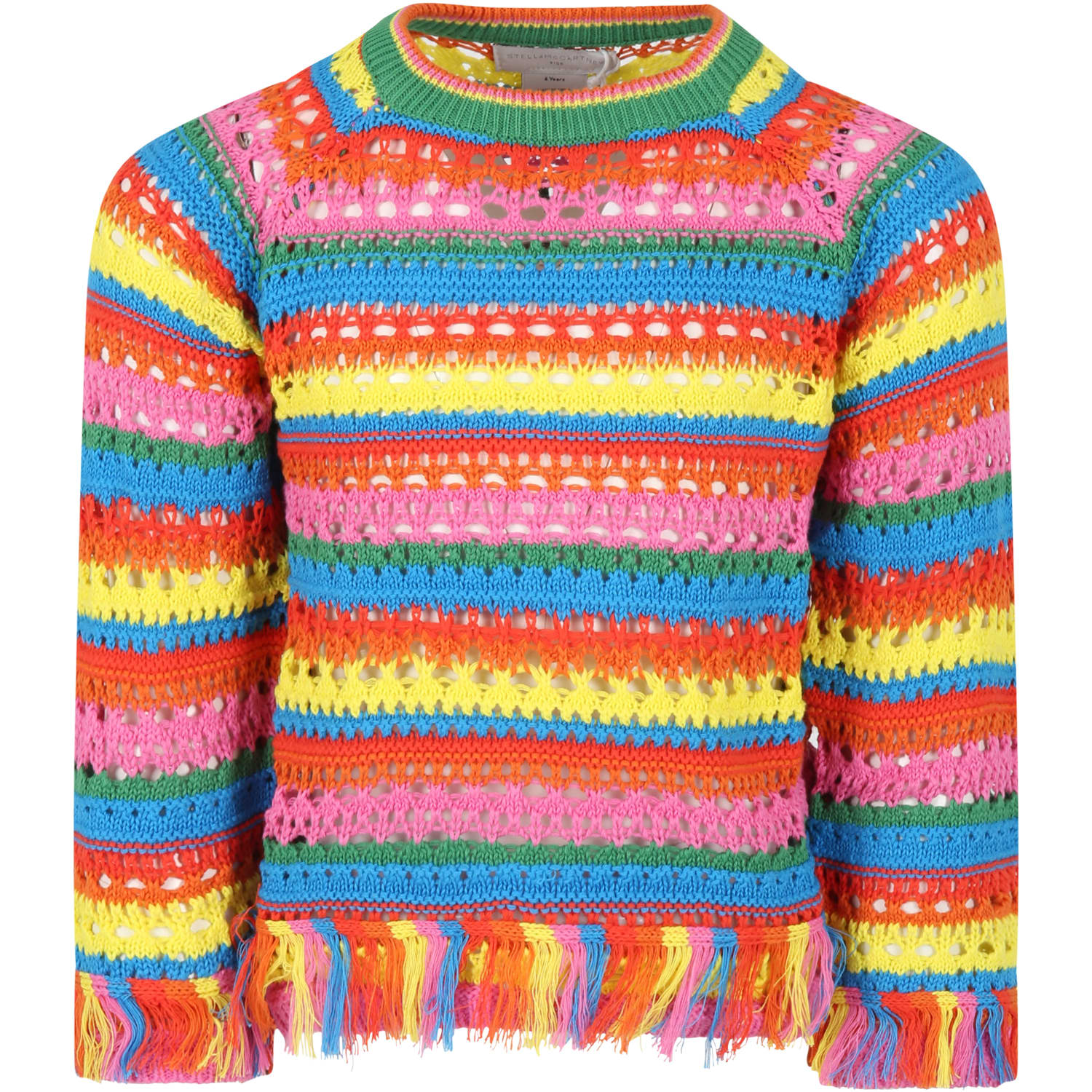 Stella Mccartney Kids' Multicolor Sweater For Girl With Fringe