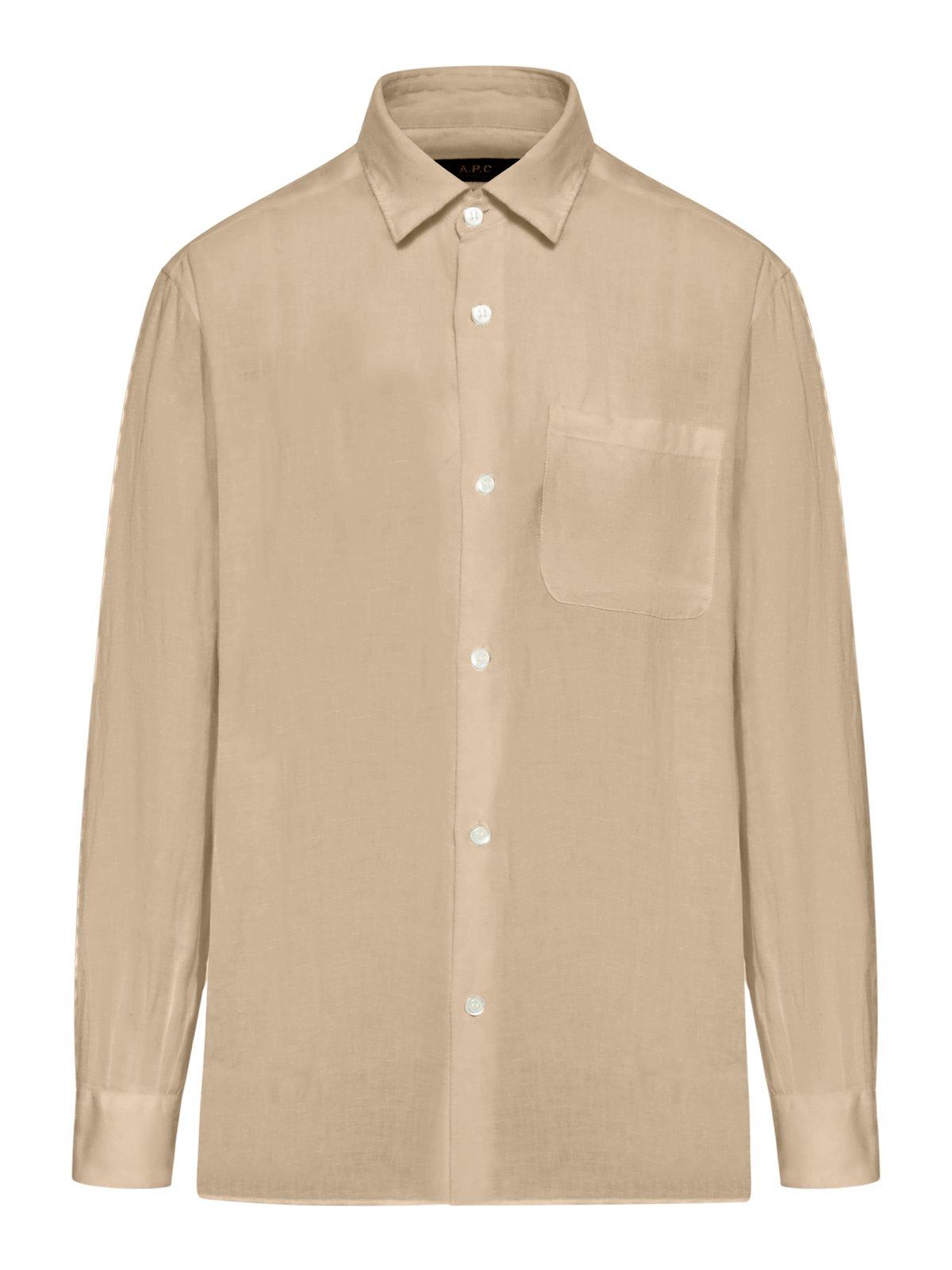 Shop Apc Bellini Logo Short-sleeved Shirt In Beige