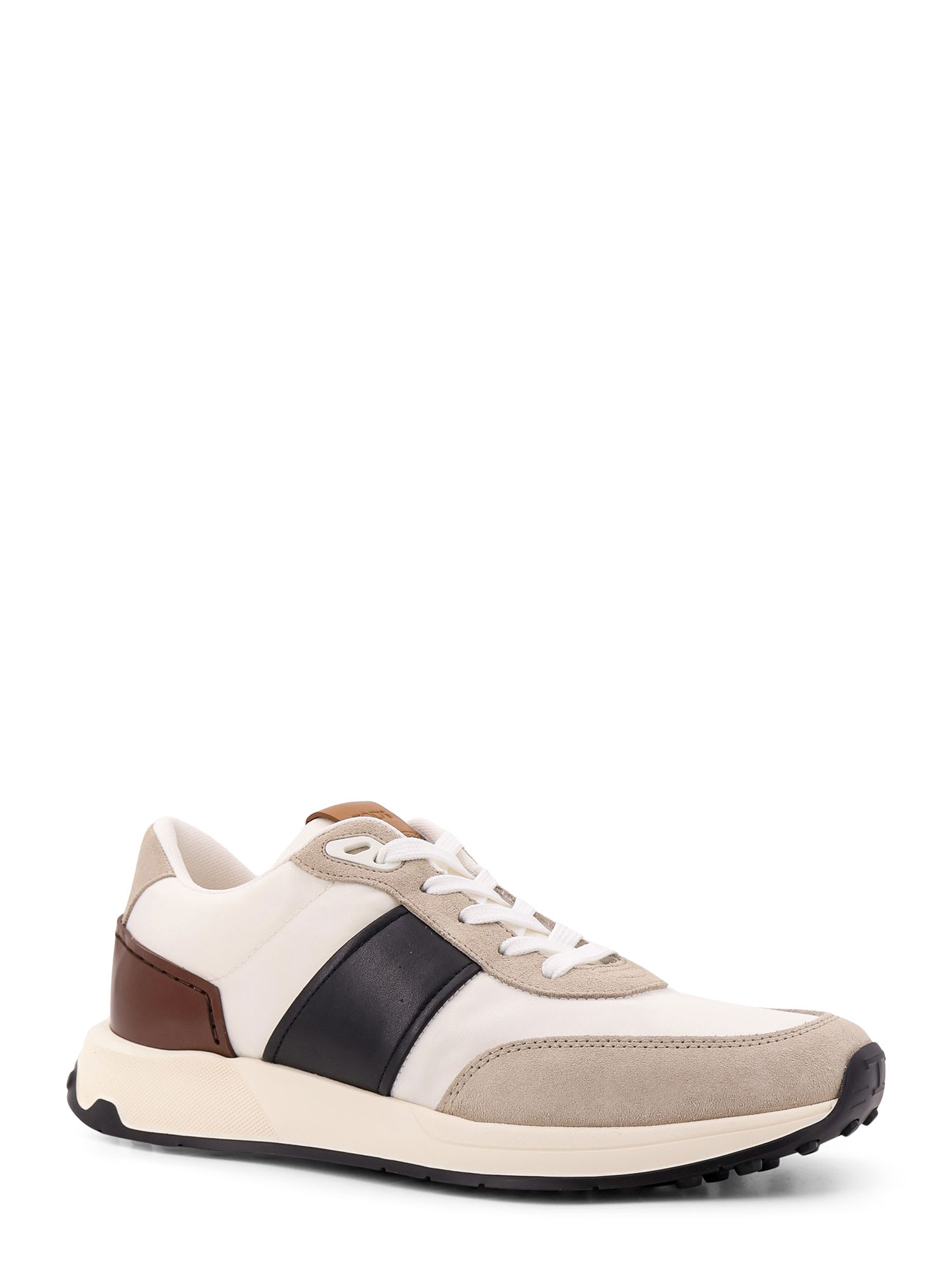 Tod's Technical Fabric And Leather Sneakers In White