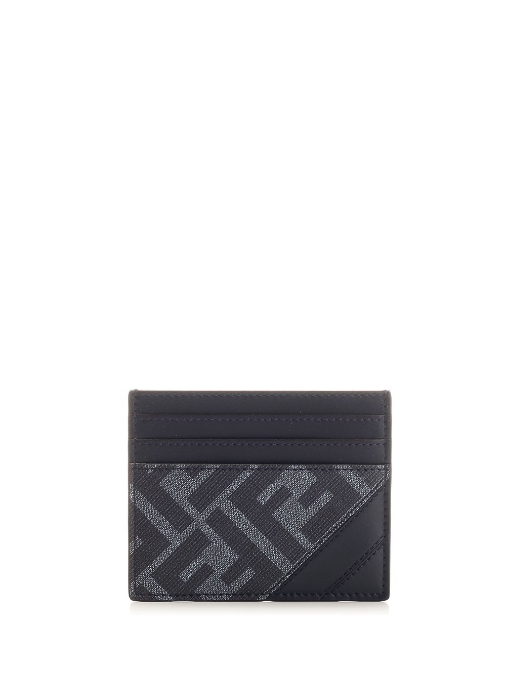 Shop Fendi Diagonal Card Holder In Blue