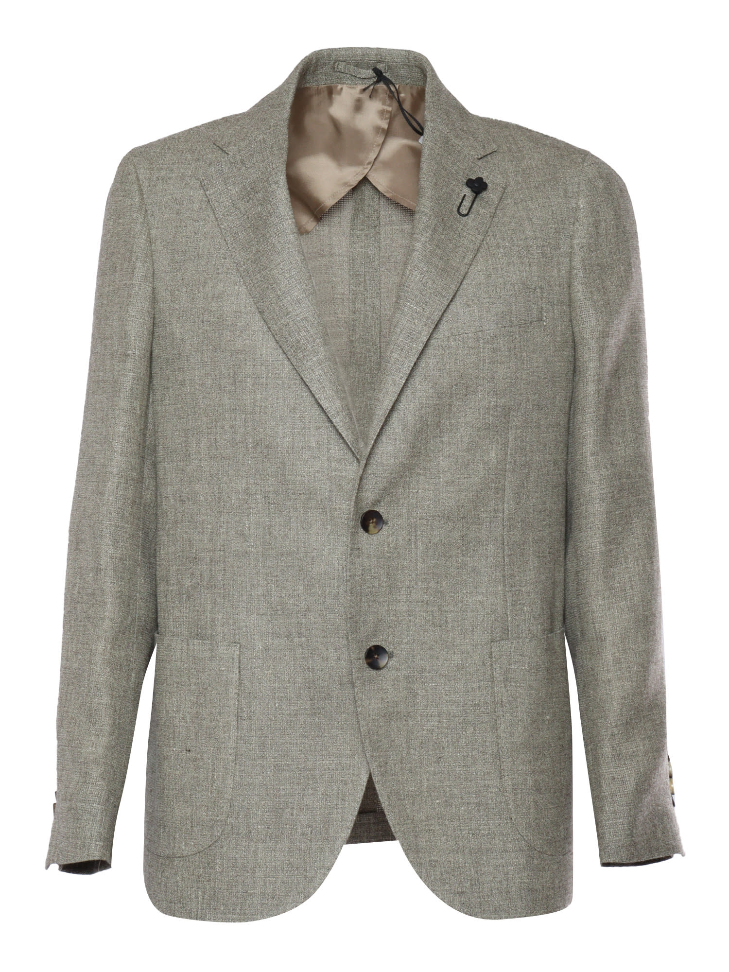 Shop Lardini Gray Single-breasted Blazer In Grey