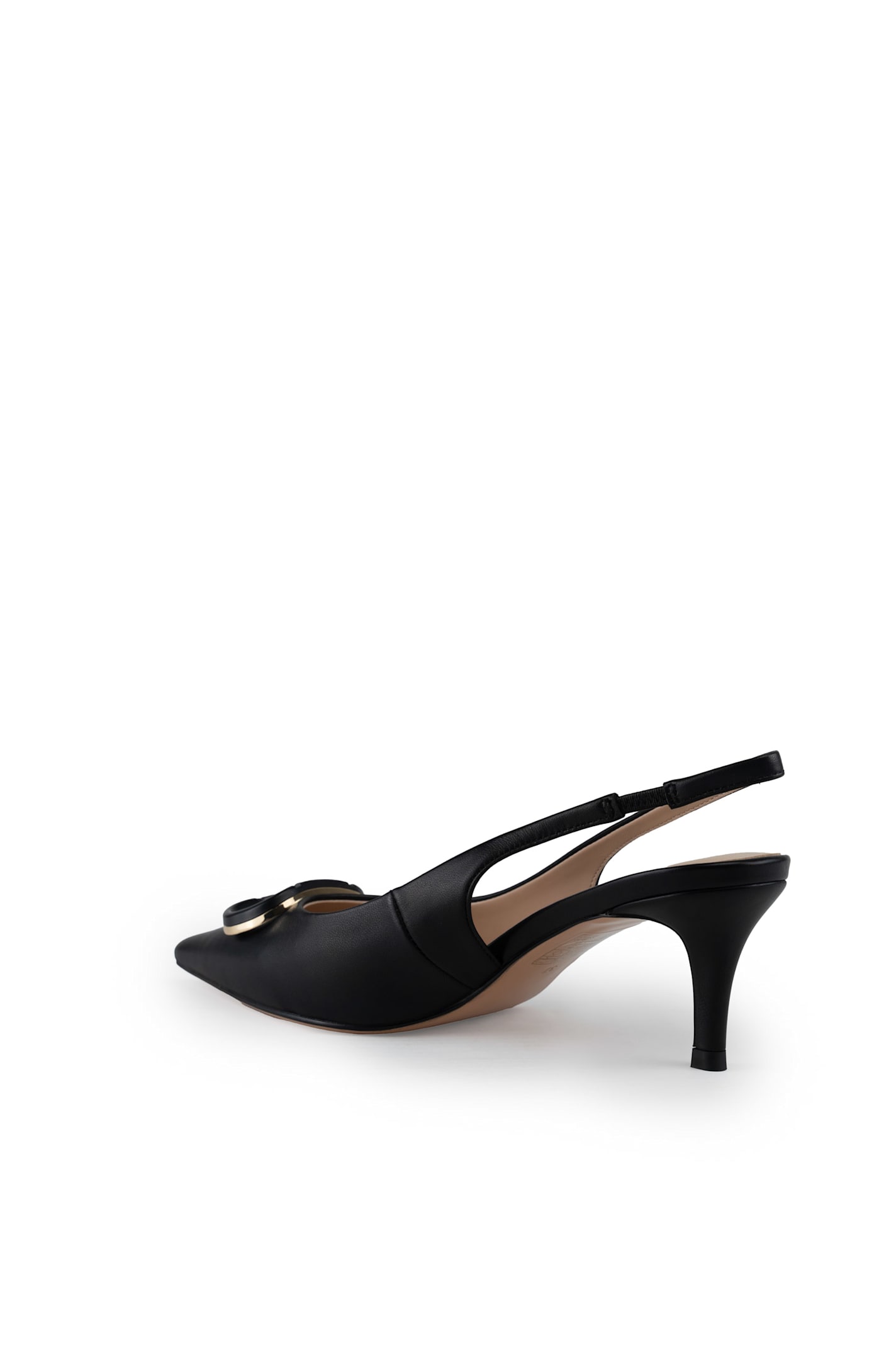 Twinset 60mm Oval T Slingback Pumps In Nero