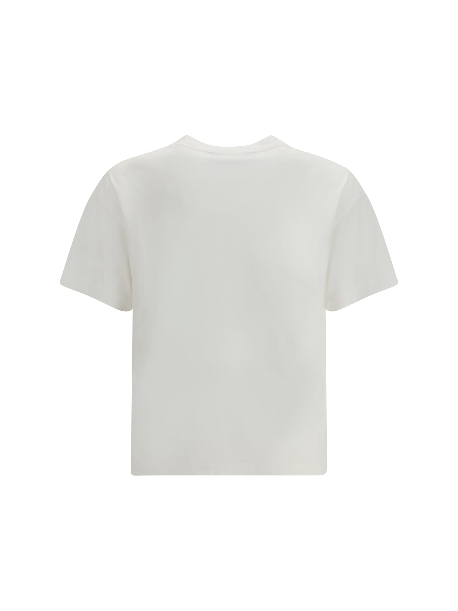 Palm Angels Curved Logo T-shirt In White