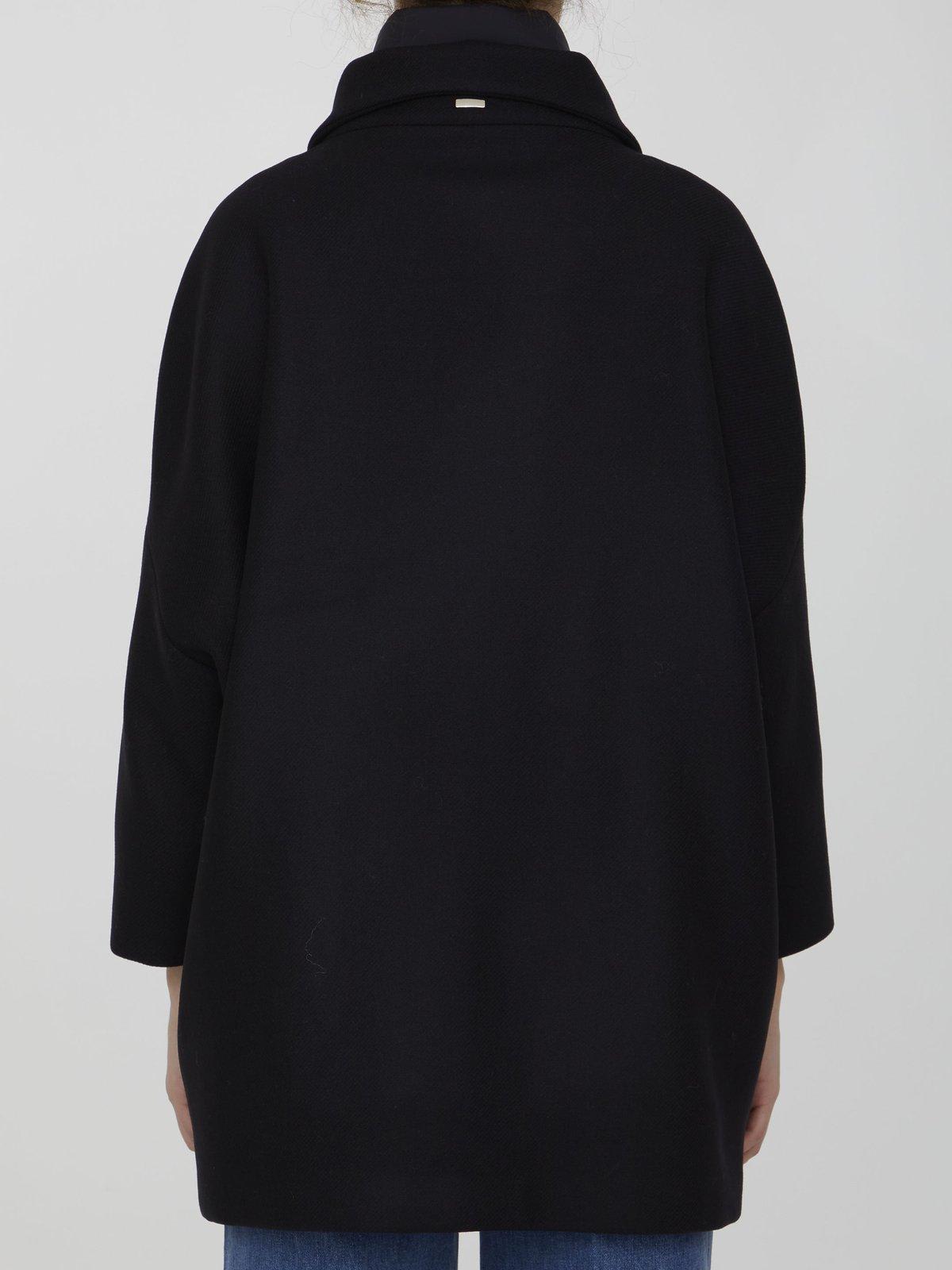 Shop Herno Snap-buttoned High Neck Jacket In Nero