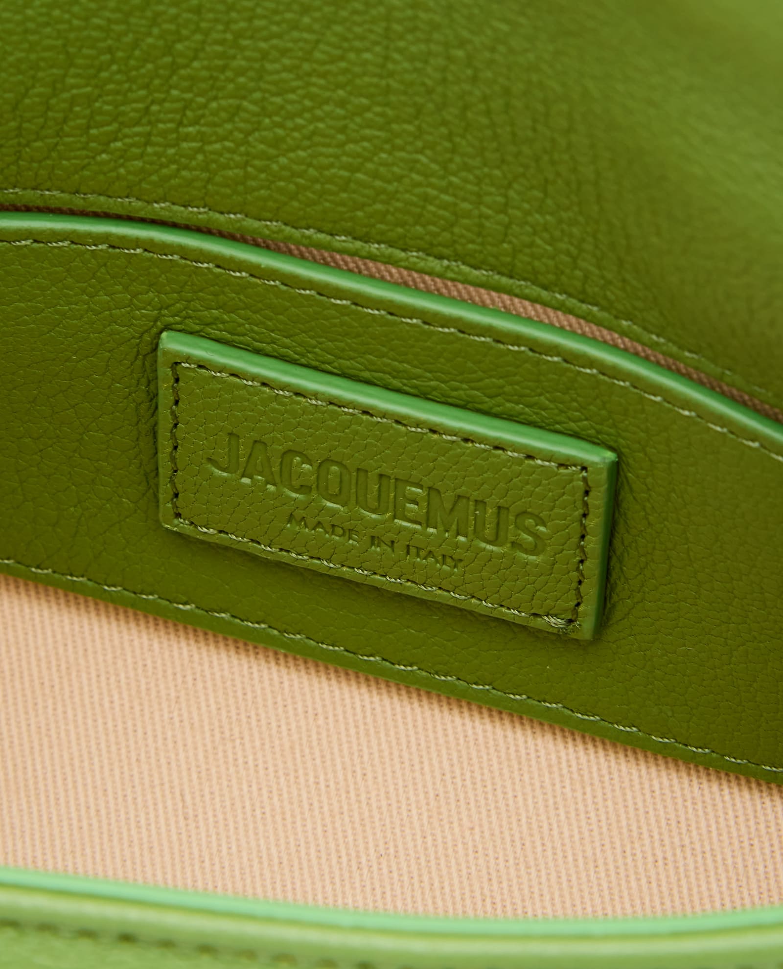 Shop Jacquemus Le Petit Bambimou Leather Shoulder Bag In Green