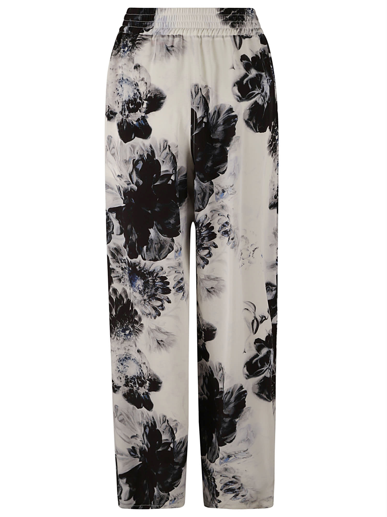 Shop Alexander Mcqueen Wide Leg Trousers In Ink