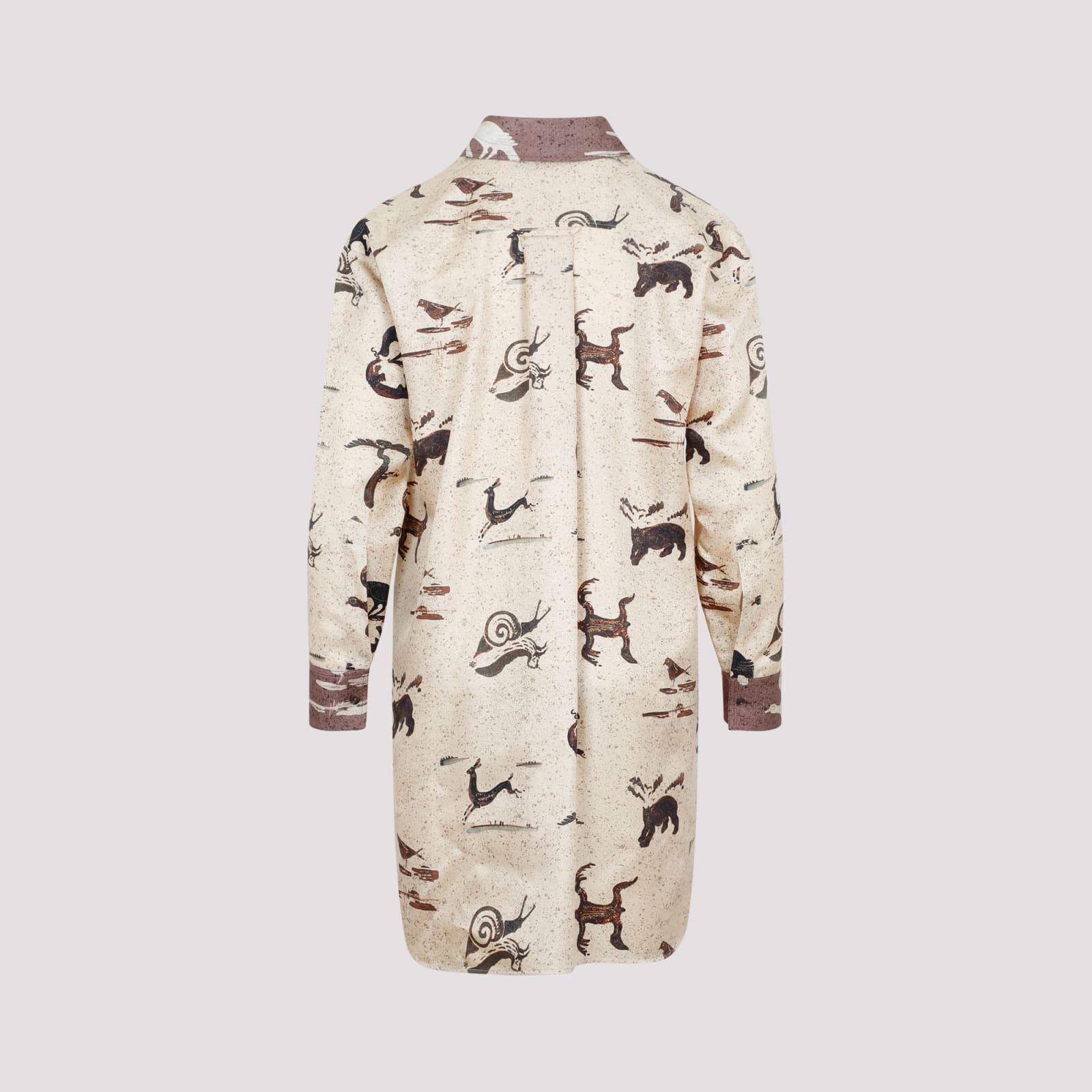 Shop Loewe Animal Oversize Shirt In Light Beige Brown