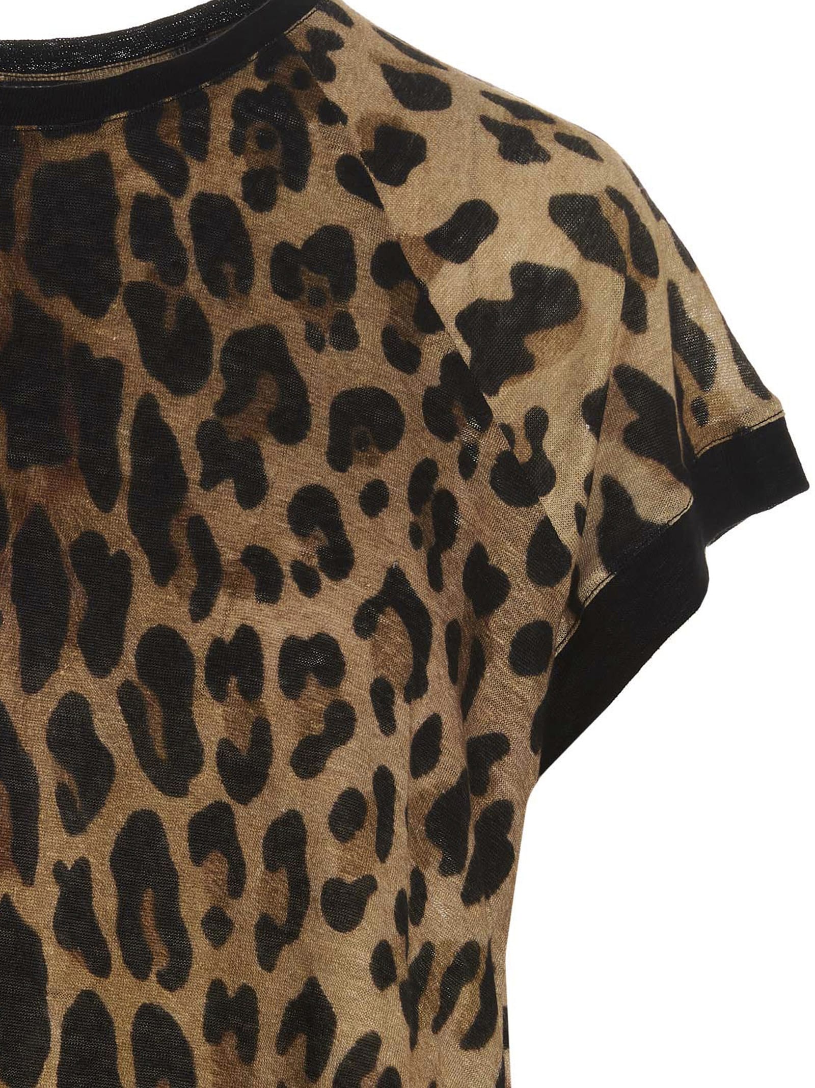 Shop Balmain Leopard T-shirt In Maculato