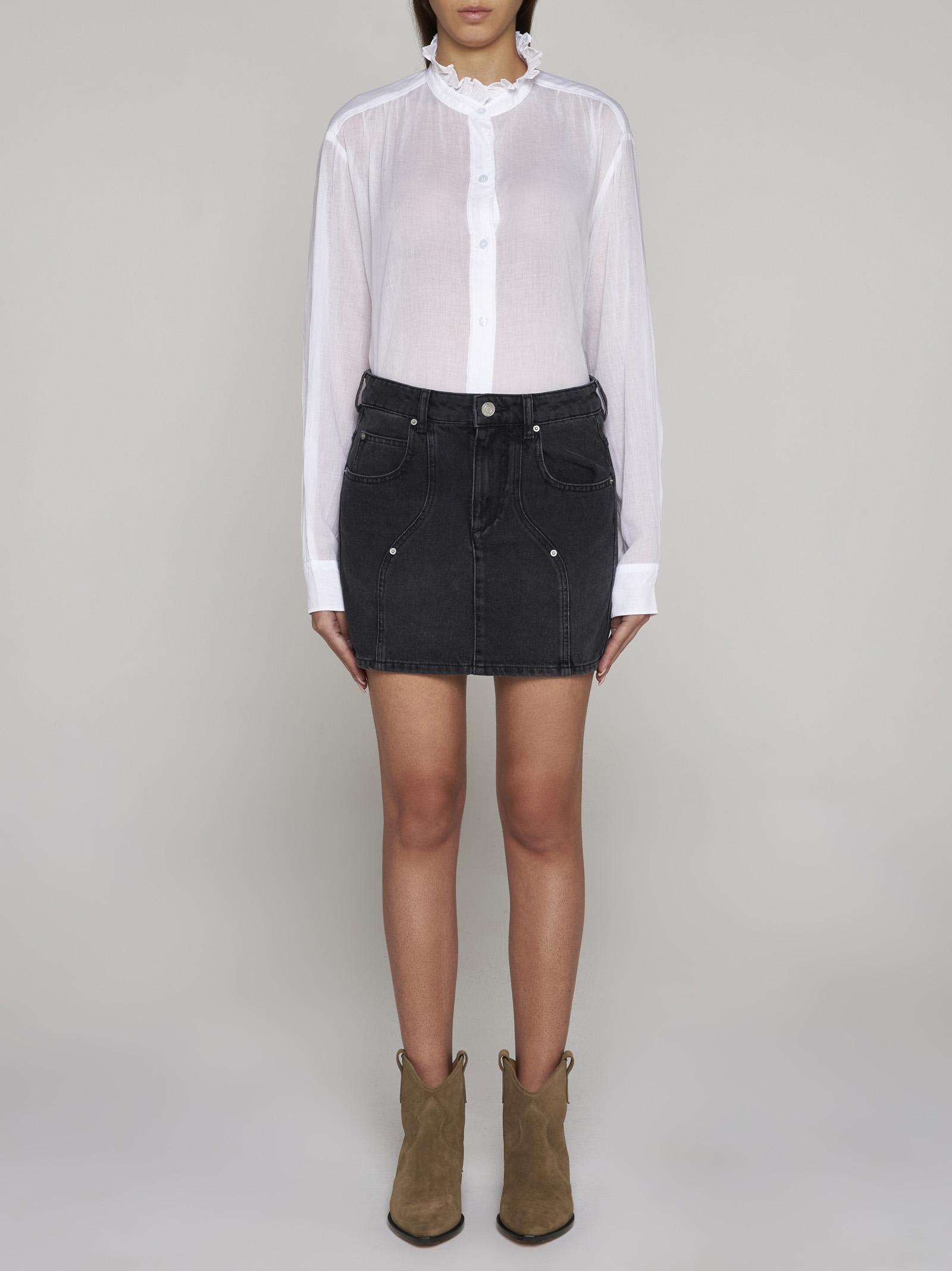 Shop Marant Etoile Vesna Denim Miniskirt In Black