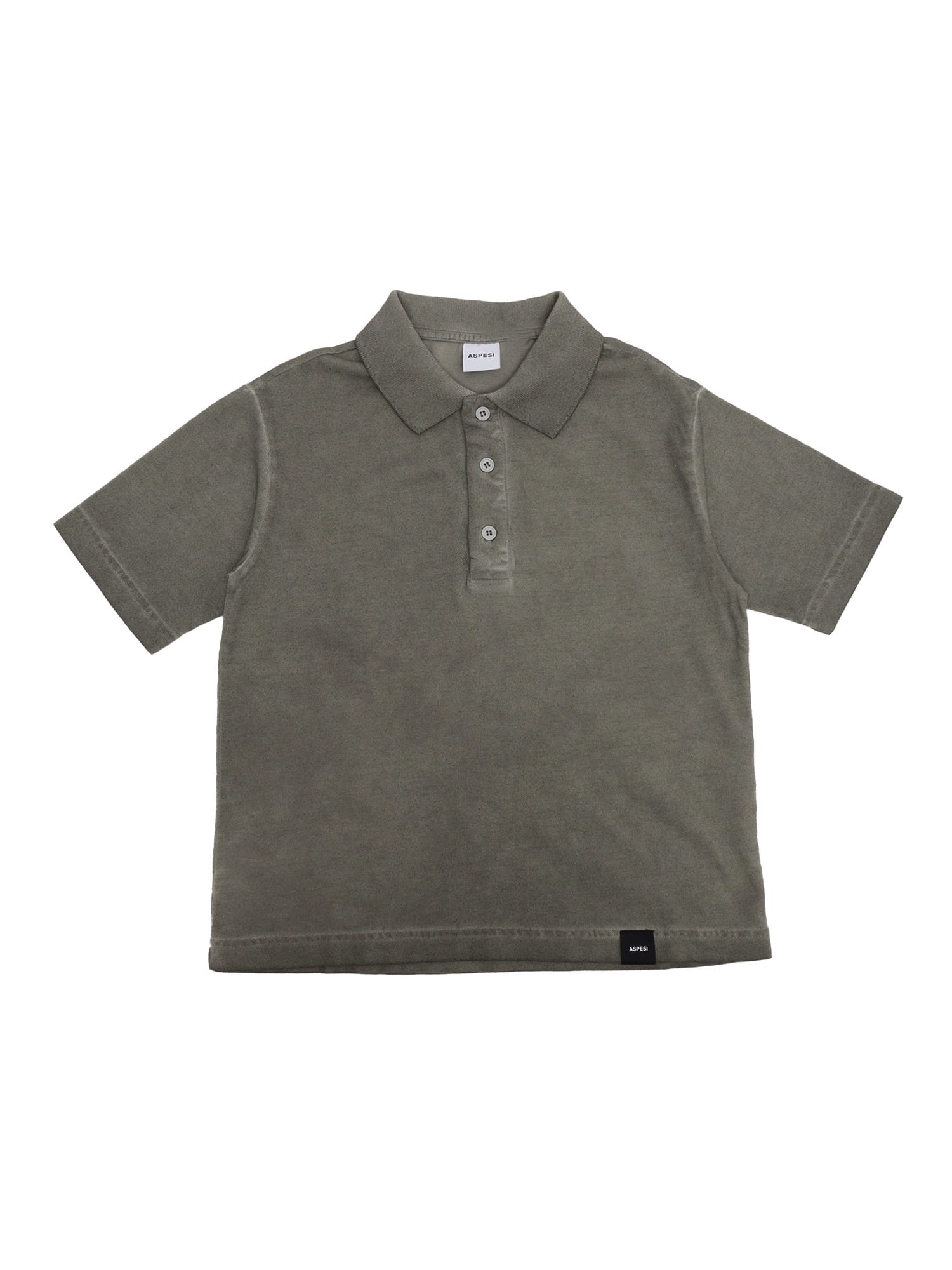 Aspesi Polo T-shirt Washed Effect In Green